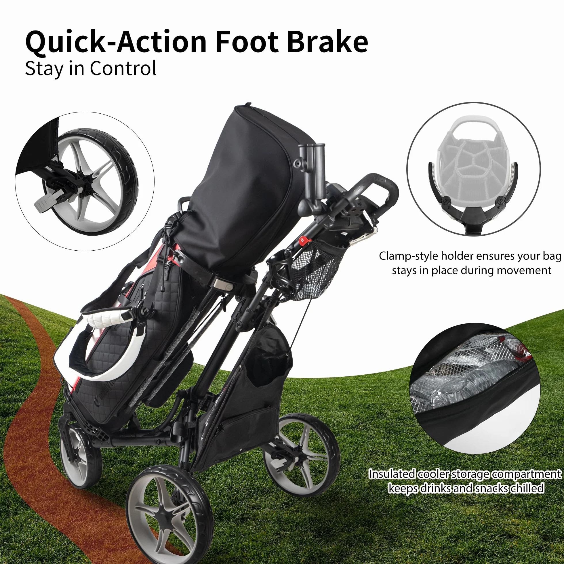 CaddyLite 15.3 Carrito de golf plegable de cuatro pliegues