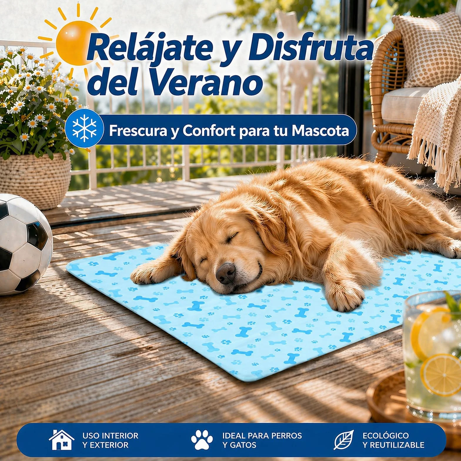 BESCH Alfombrilla Refrescante para Mascotas, Esterilla Refrigerante Autorefrigerante con Gel, Colchoneta Fresca para Perros y Gatos, Uso Verano Interior Exterior 45x60cm