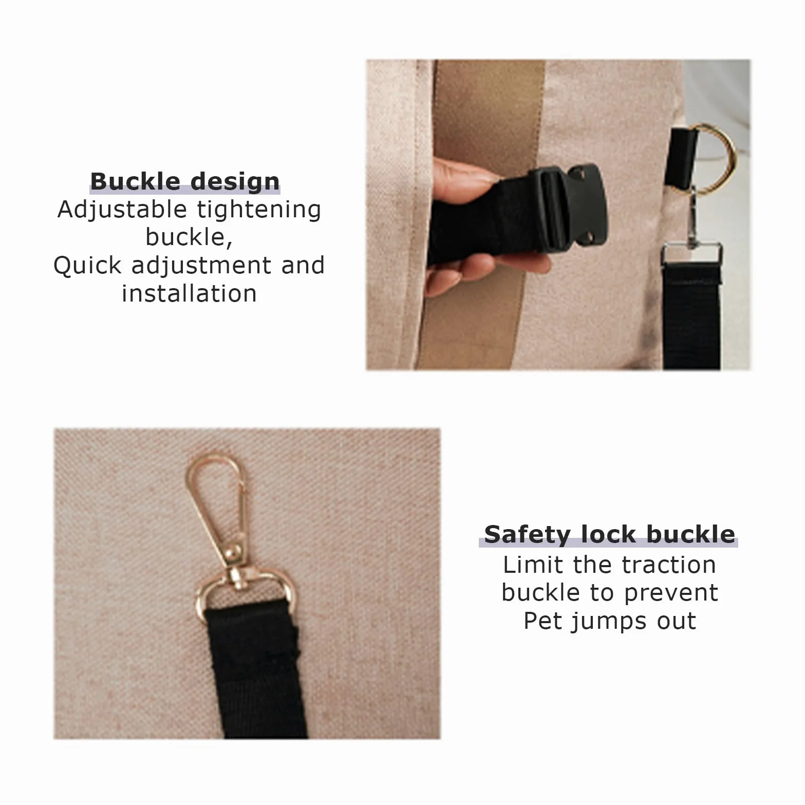 Asiento lavable para perros pequeños y pequeños, asiento de coche para perros pequeños/medianos, asiento para perros con cinturón de seguridad estable y bolsa de almacenamiento (gris claro)