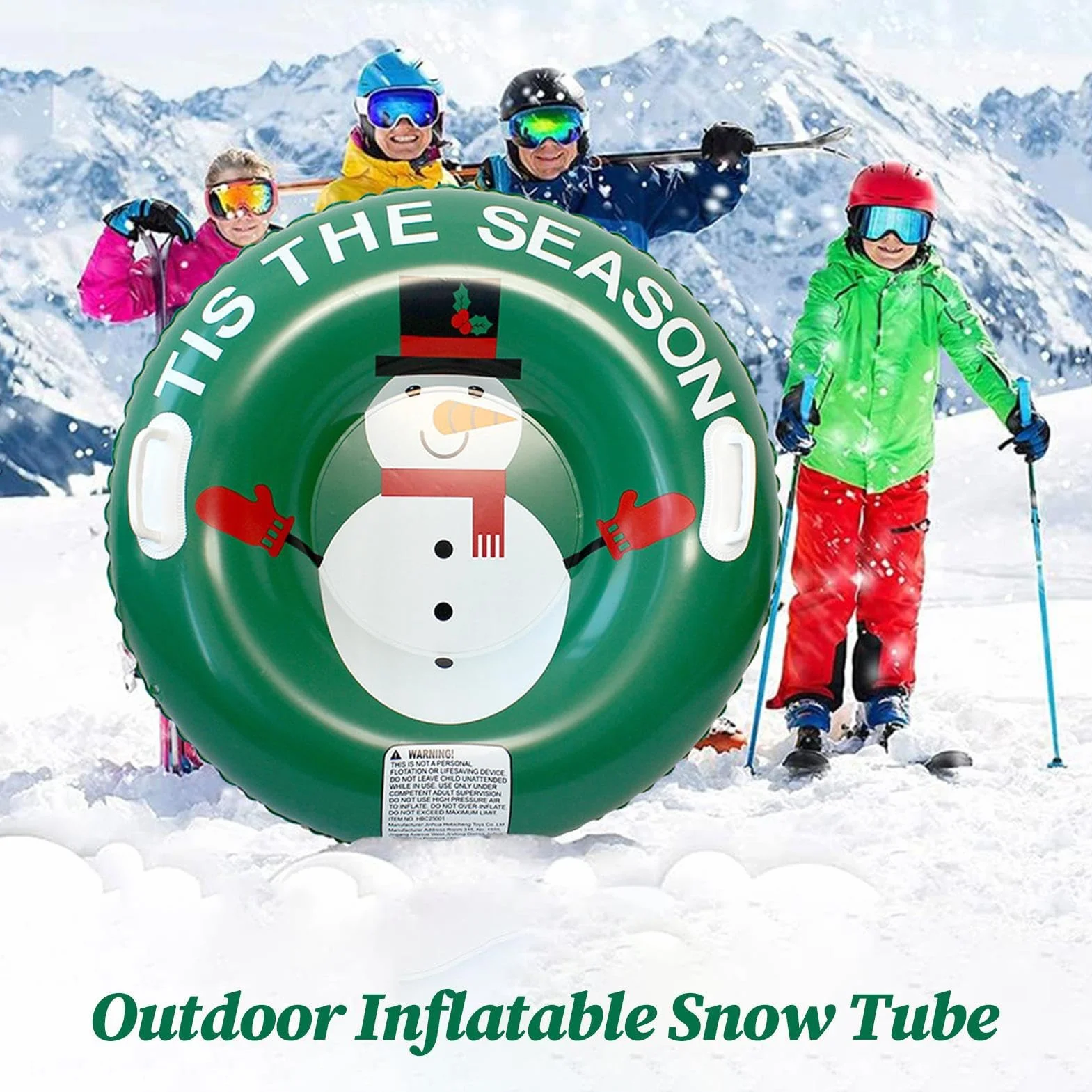 Tubos De Nieve Inflables para Niños, Trineo Inflable Grueso De 80 Cm con Asas, Juguetes De Invierno
