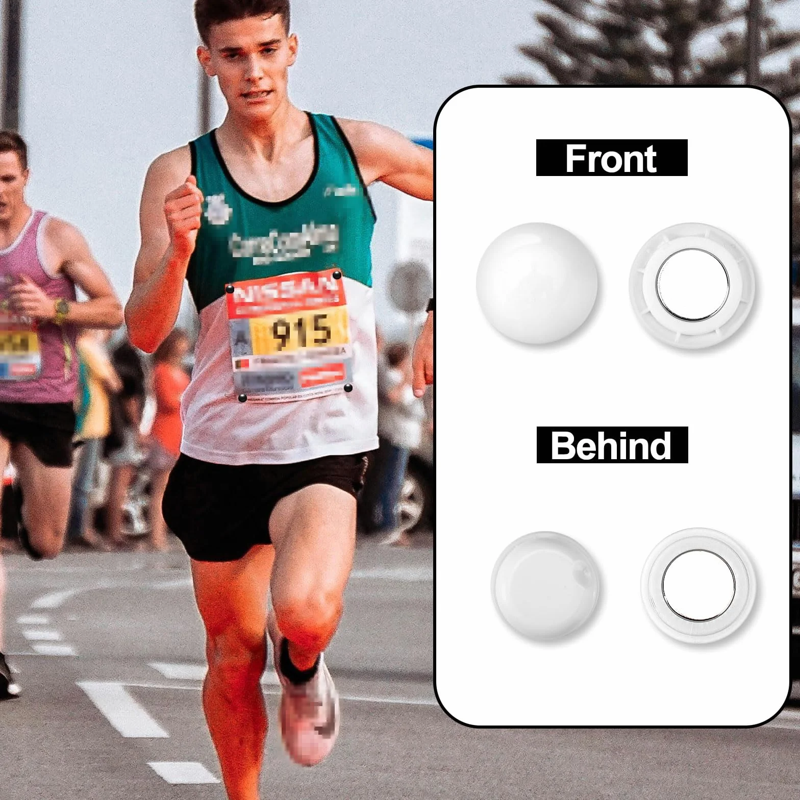 Tinoaly Soporte Números Maratón Corchetes Magnéticos Dorsales 12 Pares para Carreras Ciclismo Triatlón