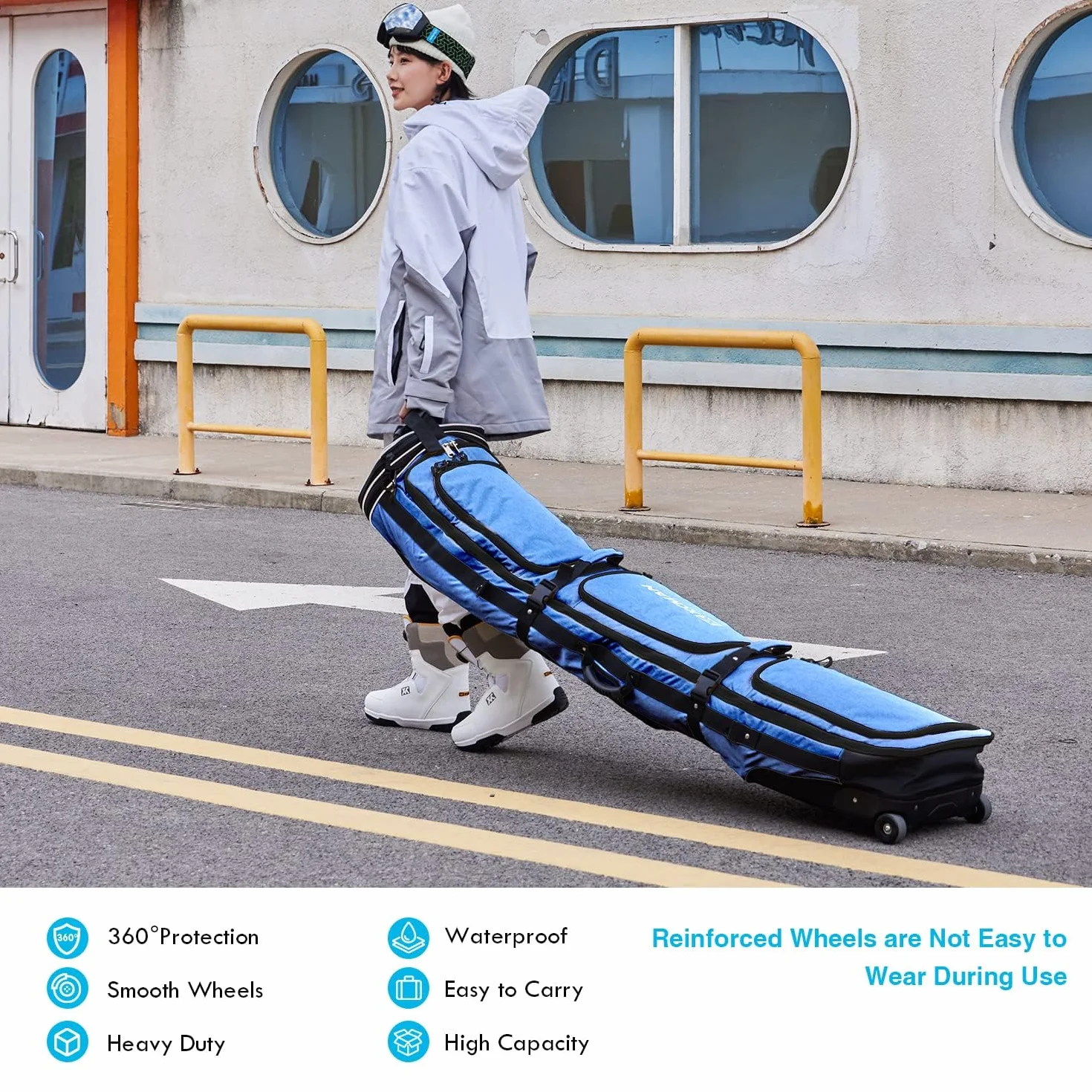 XCMAN Bolsa de Snowboard Ajustable 63-75 Pulgadas Acolchada para Viajes Aéreos