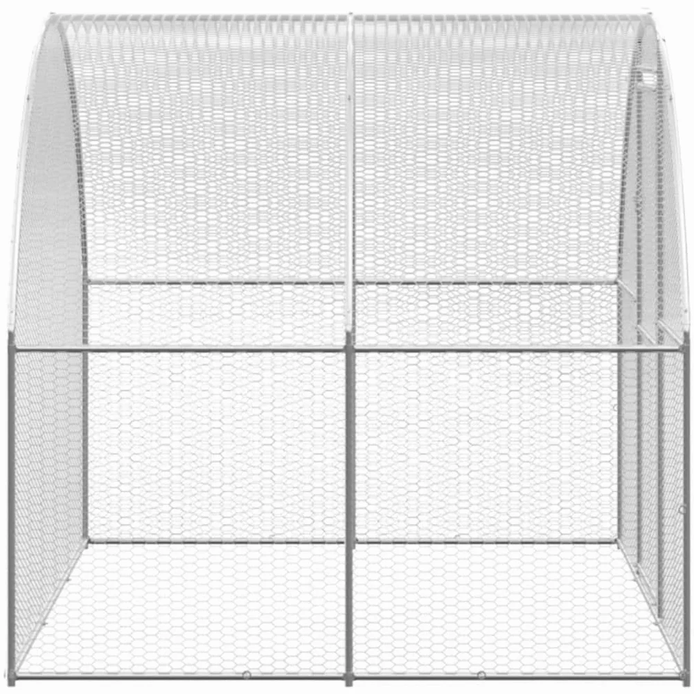 Gallinero exterior de 3 x 24 x 2 m, recinto para gallinas de acero galvanizado, gran recinto al aire libre para pollos, patos y animales pequeños, salida para gallinas con malla de