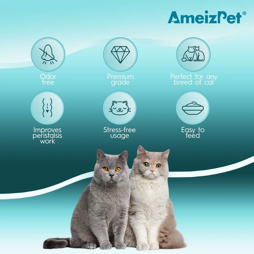 Ameizpet Malta para Gatos Bolas De Pelo, Pasta con Malta - Taurina para Mascotas - Antibolas de Pelo para Gatos de Interior, 100g (3.52 Oz)