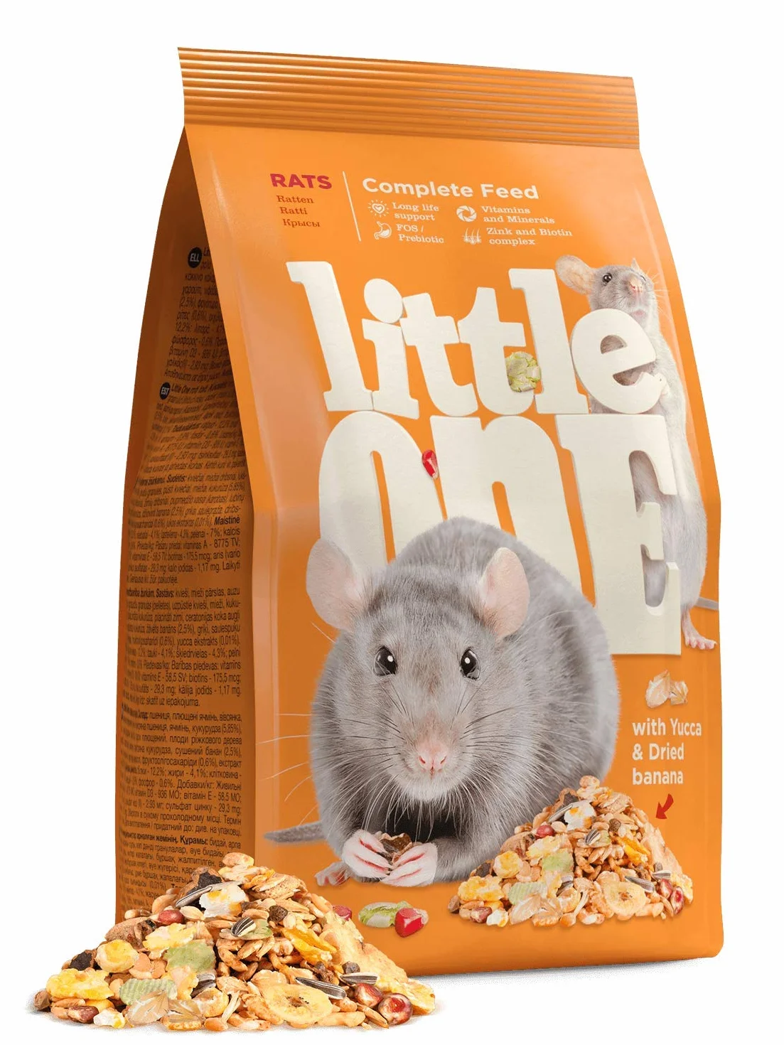 Little One Ratas | 400 g | Alimento Completo para Ratas | Contiene proteínas y carbohidratos | con minerales y vitaminas | Composición equilibrada y nutritiva