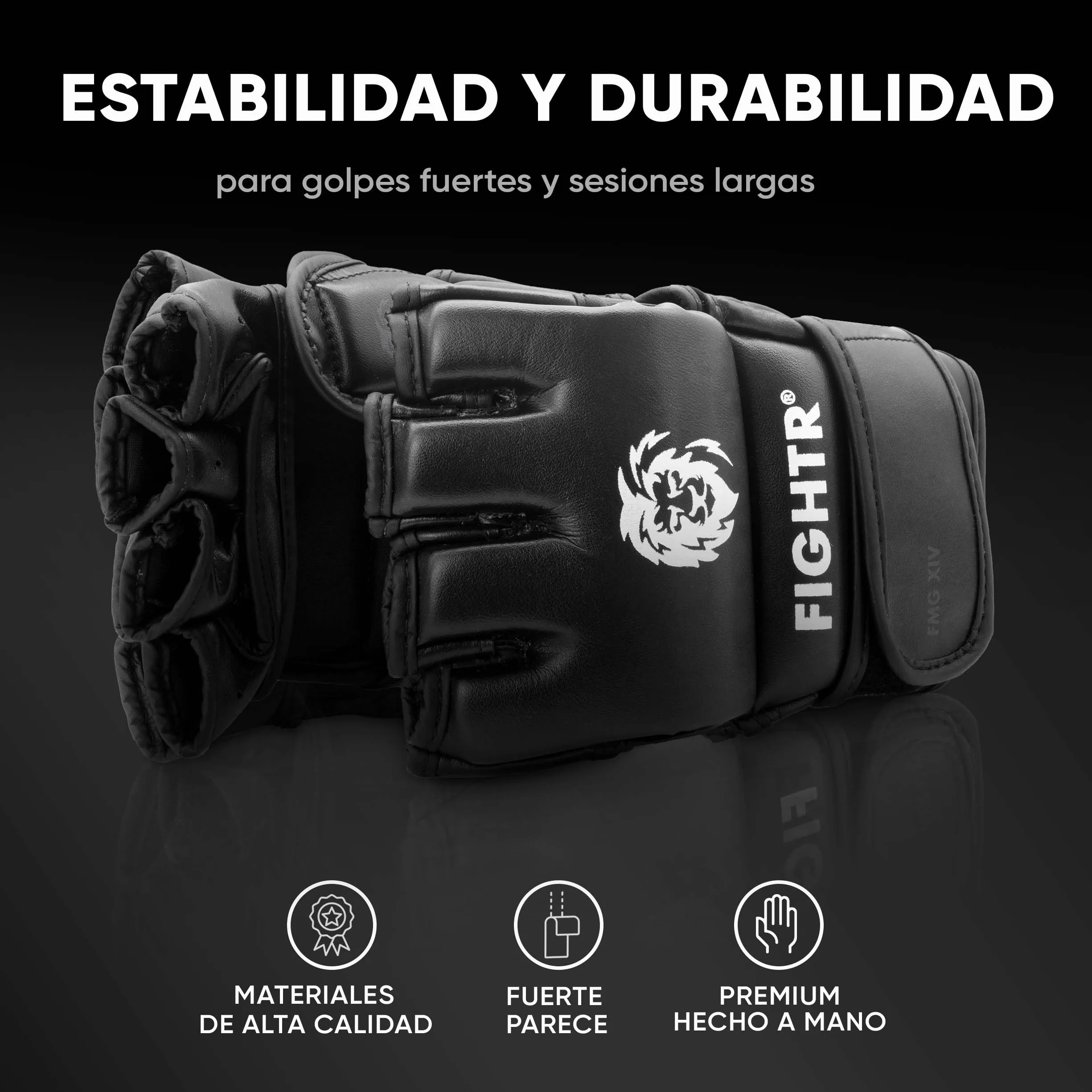 FIGHTR® Guantes de MMA para Grappling, Saco de Arena, Sparring y Entrenamiento con Bolsa de Transporte