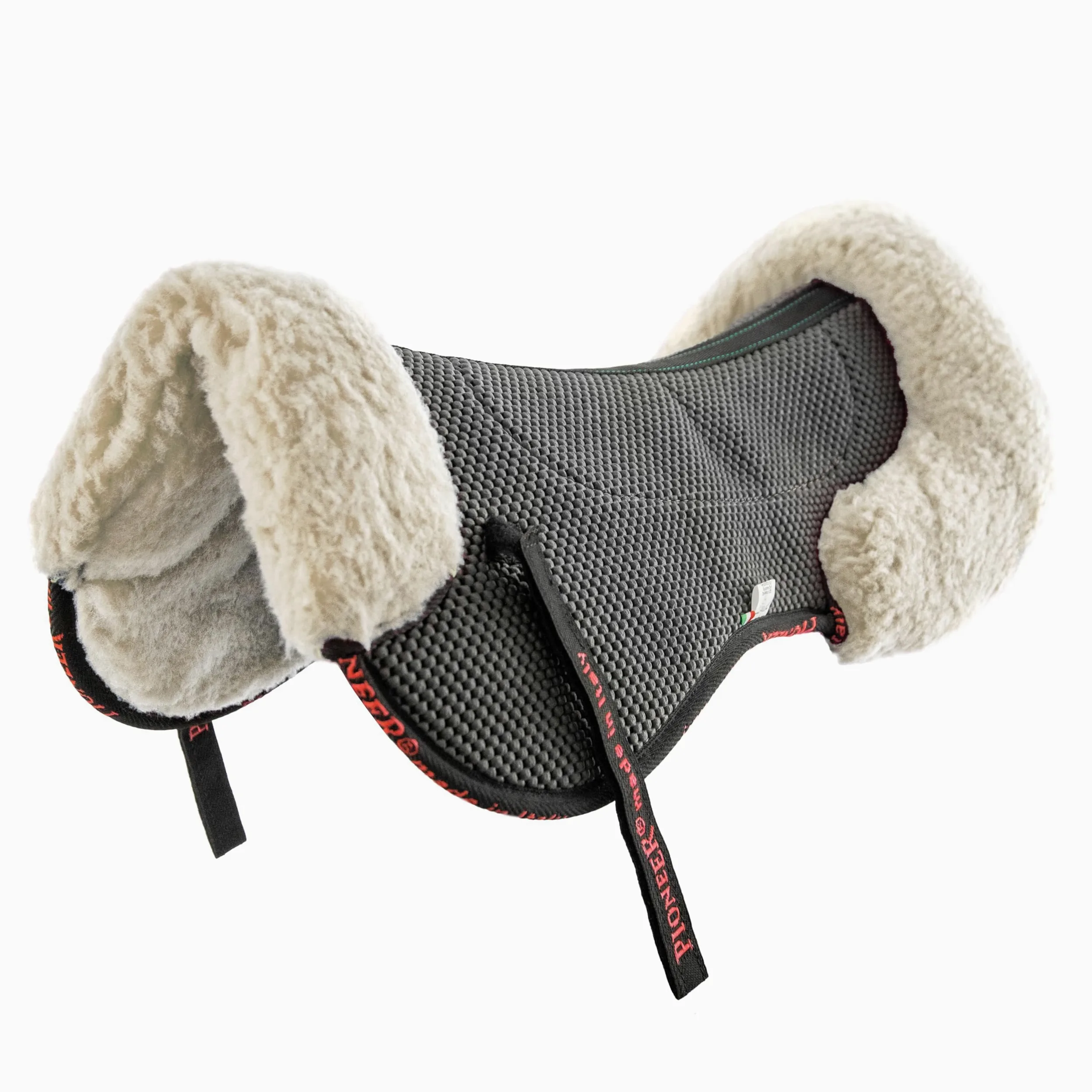 PIONEER Amortiguador Caballo para Equitación – Alfombra de caballo de lana de merino y neopreno – Amortiguador de sillín – 59 x 25 cm