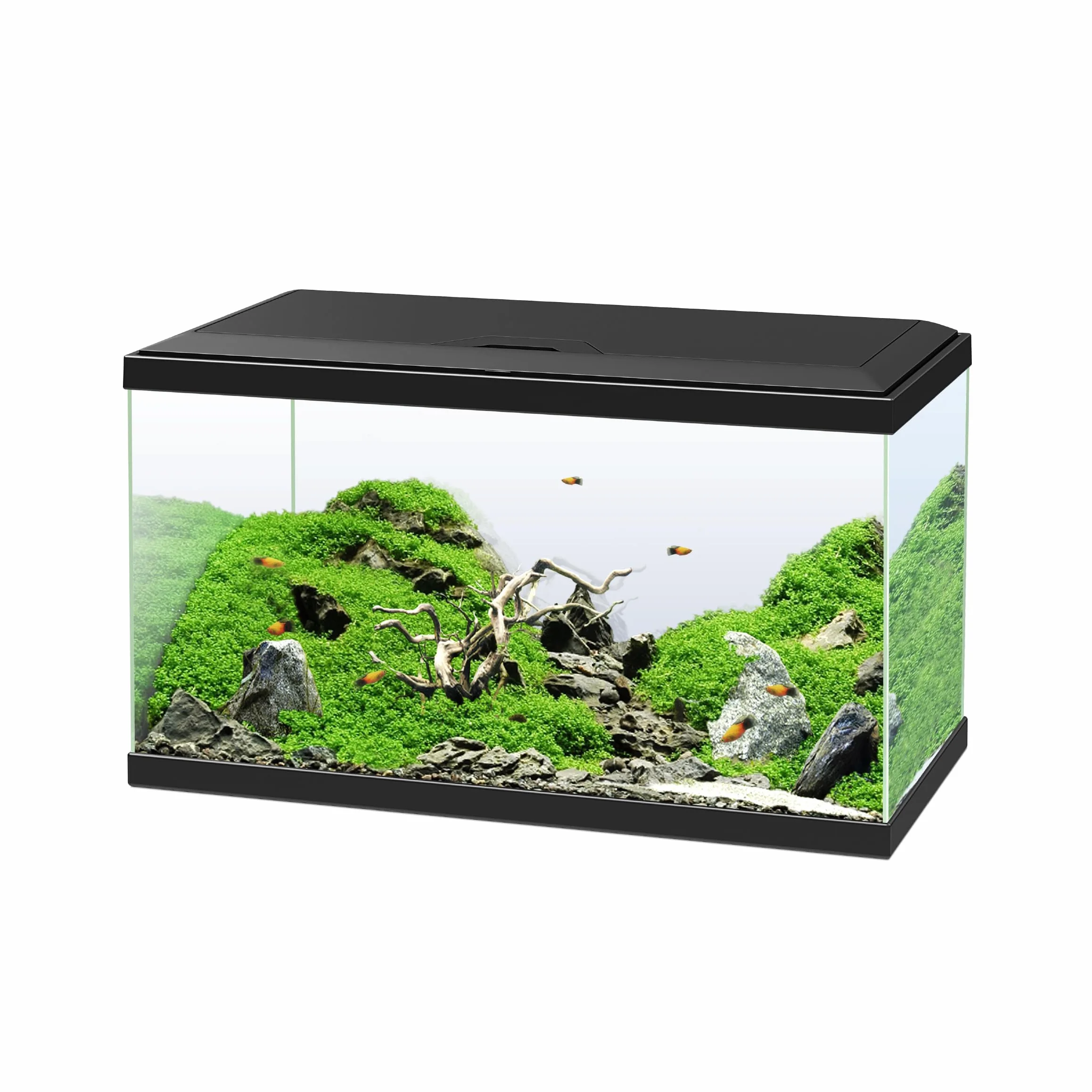 Ciano, Acuario 60 Negro, para Peces, Equipado con Filtro, consumibles, LED y calefacción, 58L, Embalaje Reforzado para envío Web