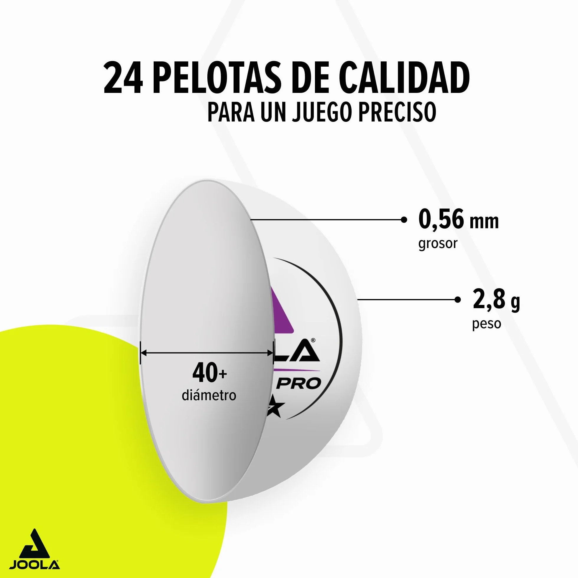 JOOLA Pelotas de Tenis de Mesa 3-Star, 3 Estrellas, para Interior y Exterior