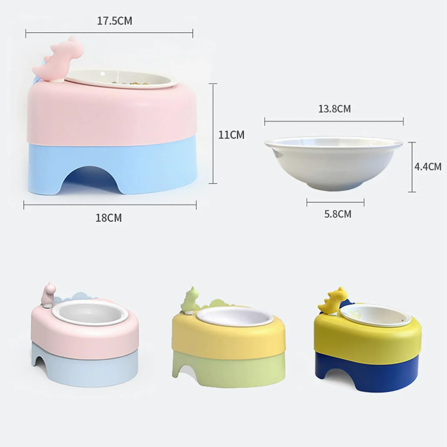 Comedero de cerámica for Gatos y Perros pequeños, Color Amarillo. Protege la Columna Vertebral