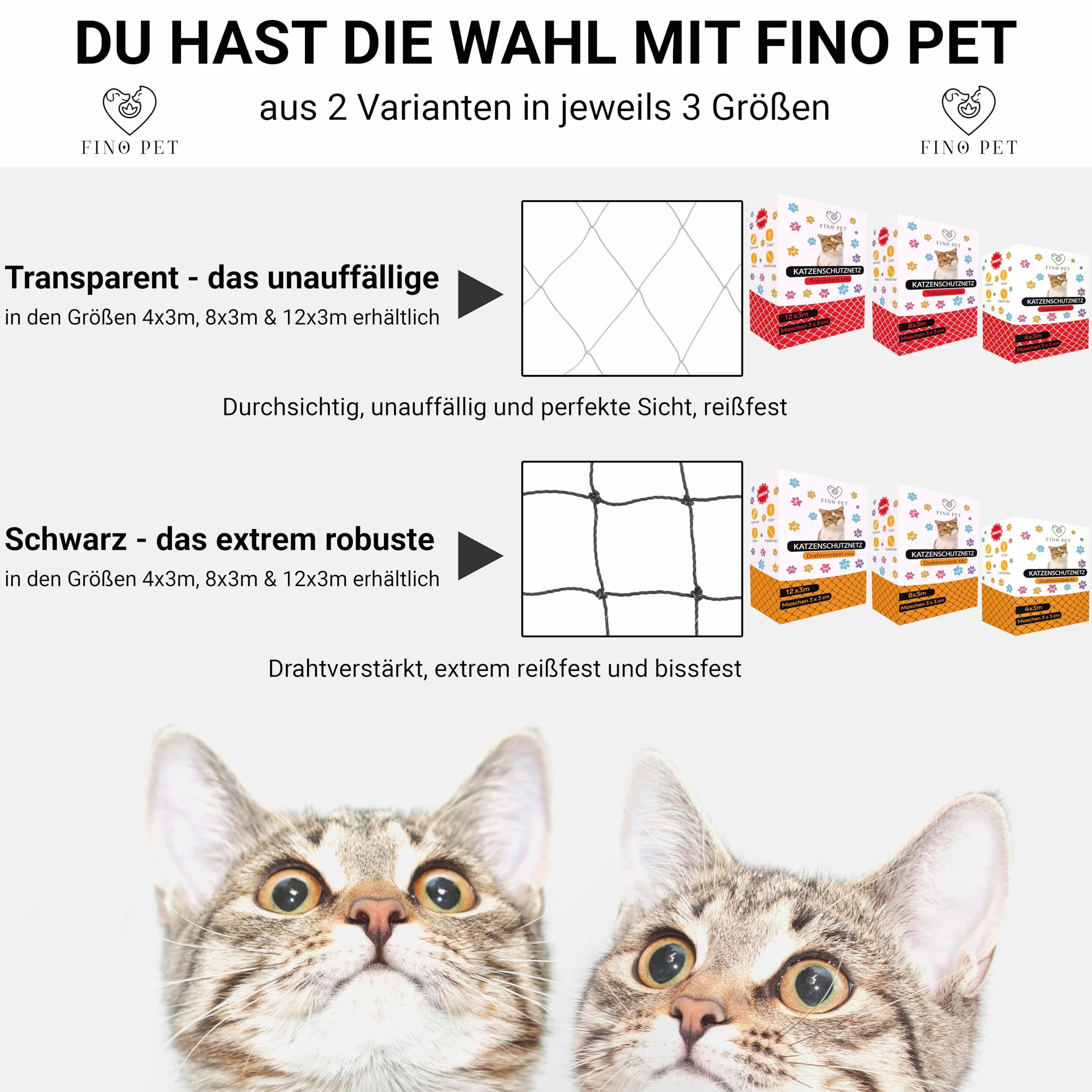 Red para gatos para balcón, alambre reforzado, 12 x 3 m, incluye material de fijación, red de protección para gatos, red de seguridad, red de balcón, red para gatos, sin agujeros