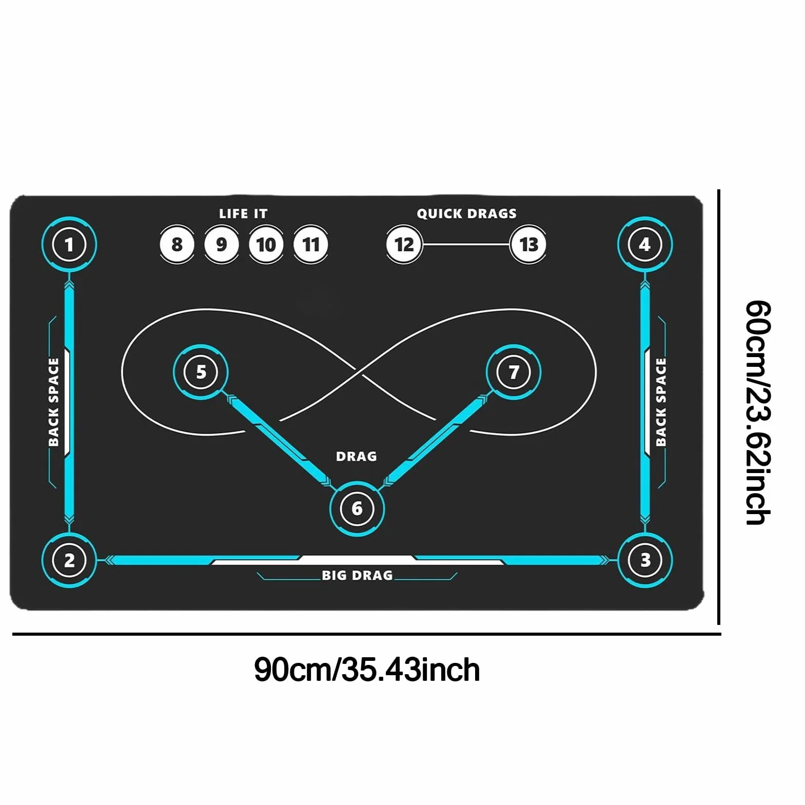 Alfombra de agilidad de fútbol 90x60 cm antideslizante absorbente de golpes