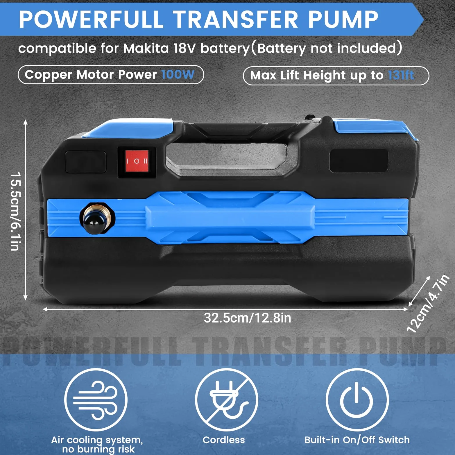 Bomba agua compatible con Makita 18 V