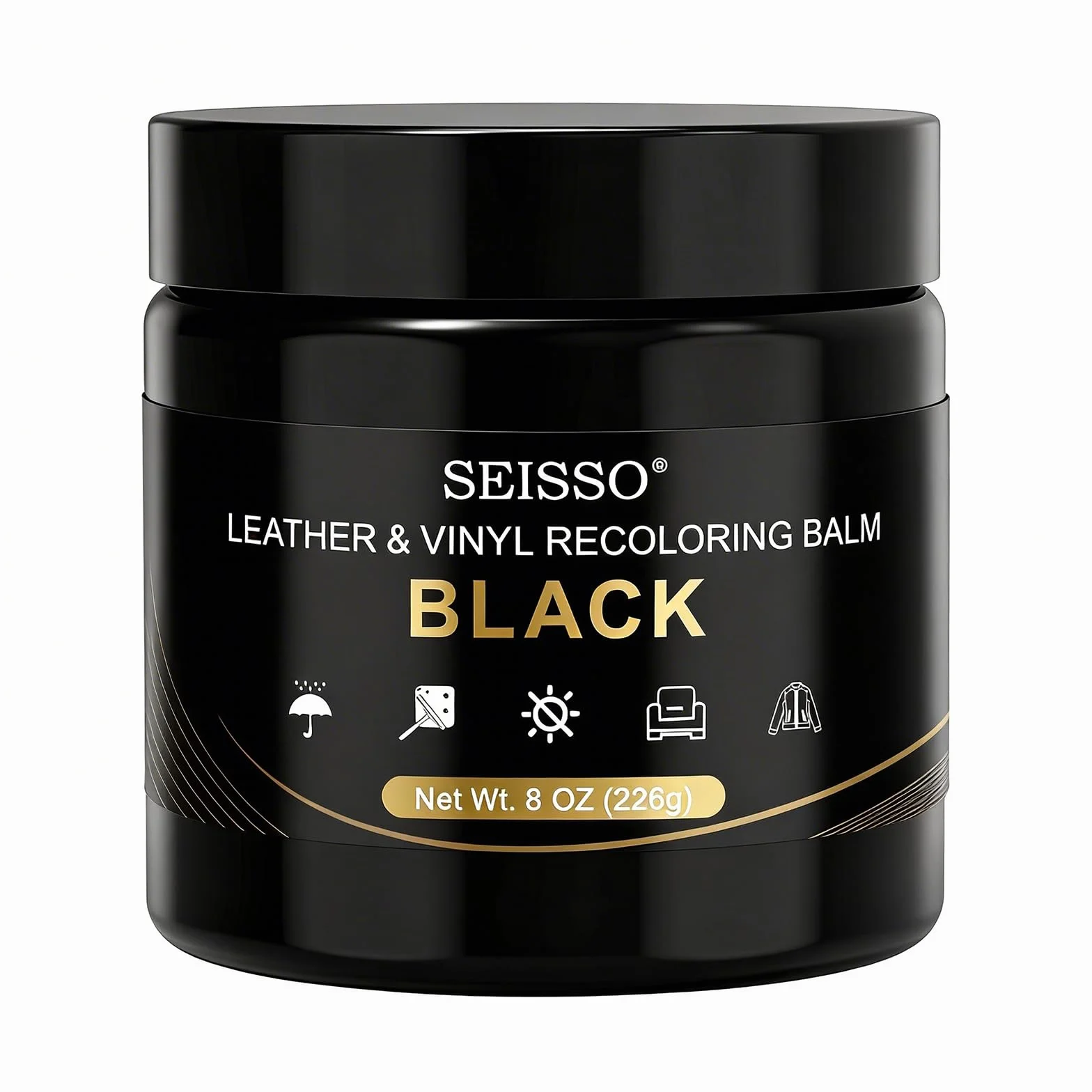 SEISSO Juego de Reparación de Cuero, 200 g, Crema de Reparación de Cuero, Restaurador de Cuero, para Cinturones, Zapatos, Asientos de Coche, Sofás (Negro)