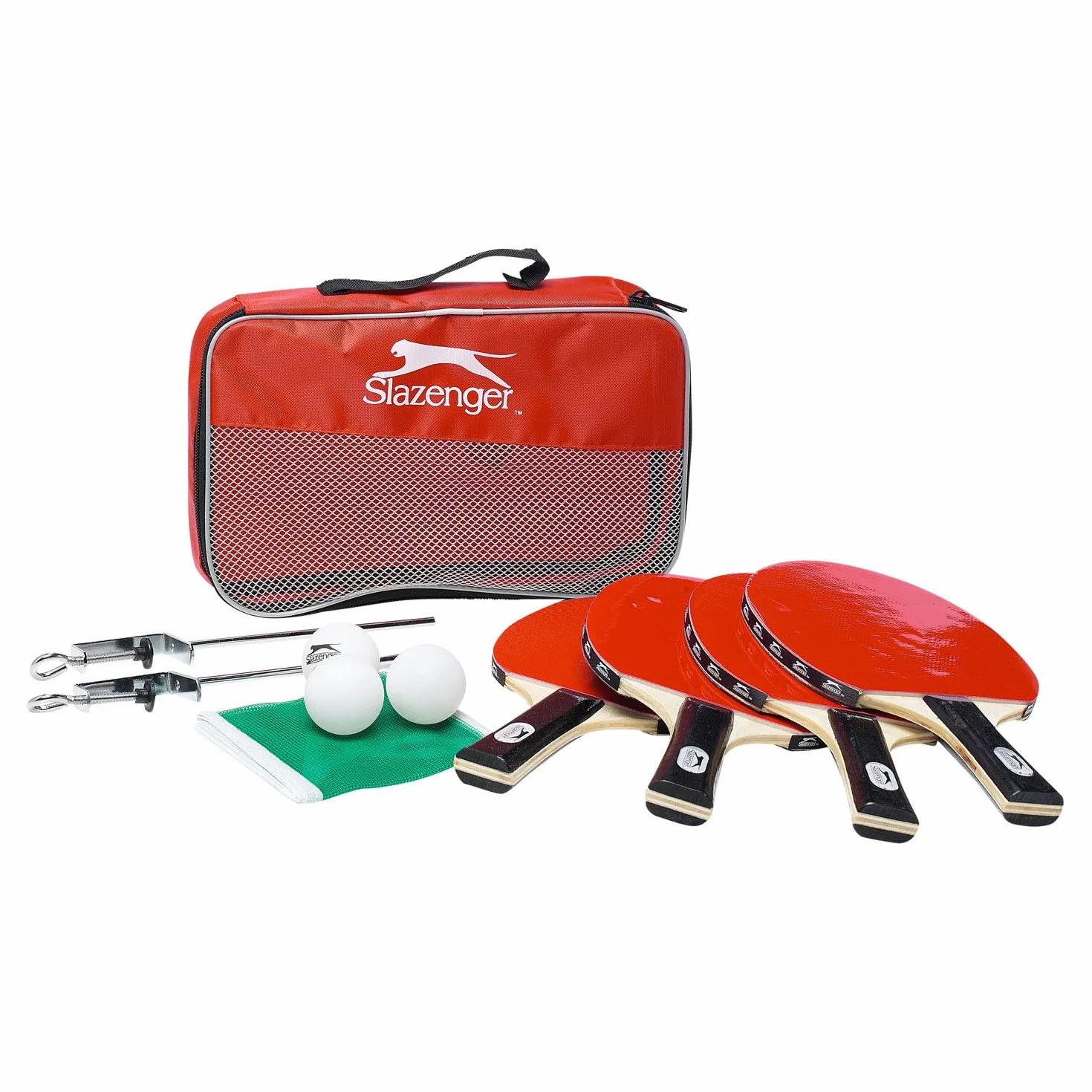 Slazenger Set de Ping Pong Raqueta de Tenis de Mesa, Rojo, 27 x 18 x 4 cm