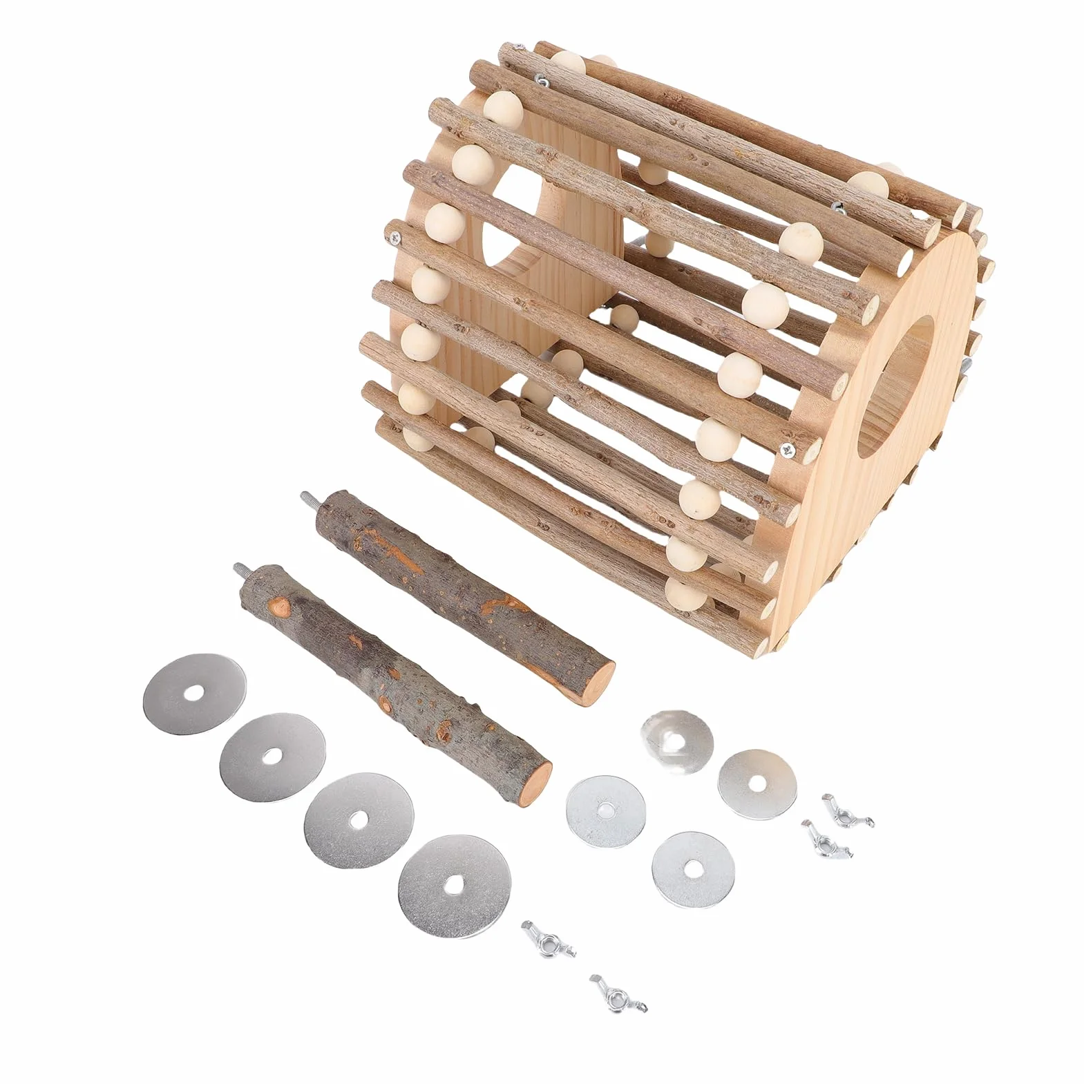 Generic Juguete de Madera para Loros, Diseño Innovador Que Promueve el Ejercicio Físico para Jaulas de Pájaros, Juguete para Escalar, Material Seguro, Madera de Pino para Loros y Mascotas Pequeñas