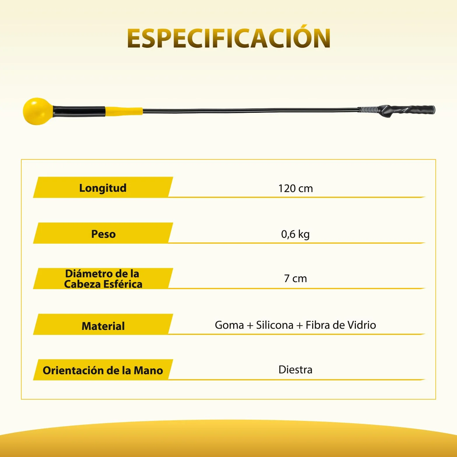 COSTWAY Ayuda para Entrenamiento del Swing de Golf, Palo de Práctica con Cabeza Pesada