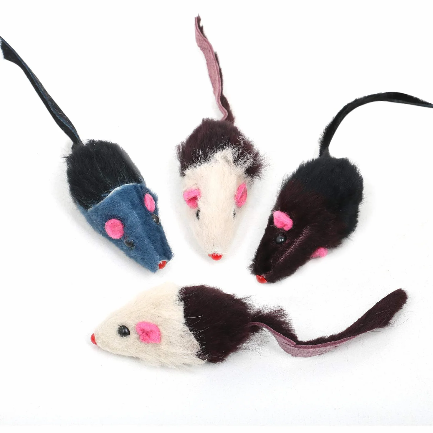 DIGIFLEX Ratones Juguetes para Gatos - 4 Ratones con Nepeta y Sonajero - Juguetes para Mascotas