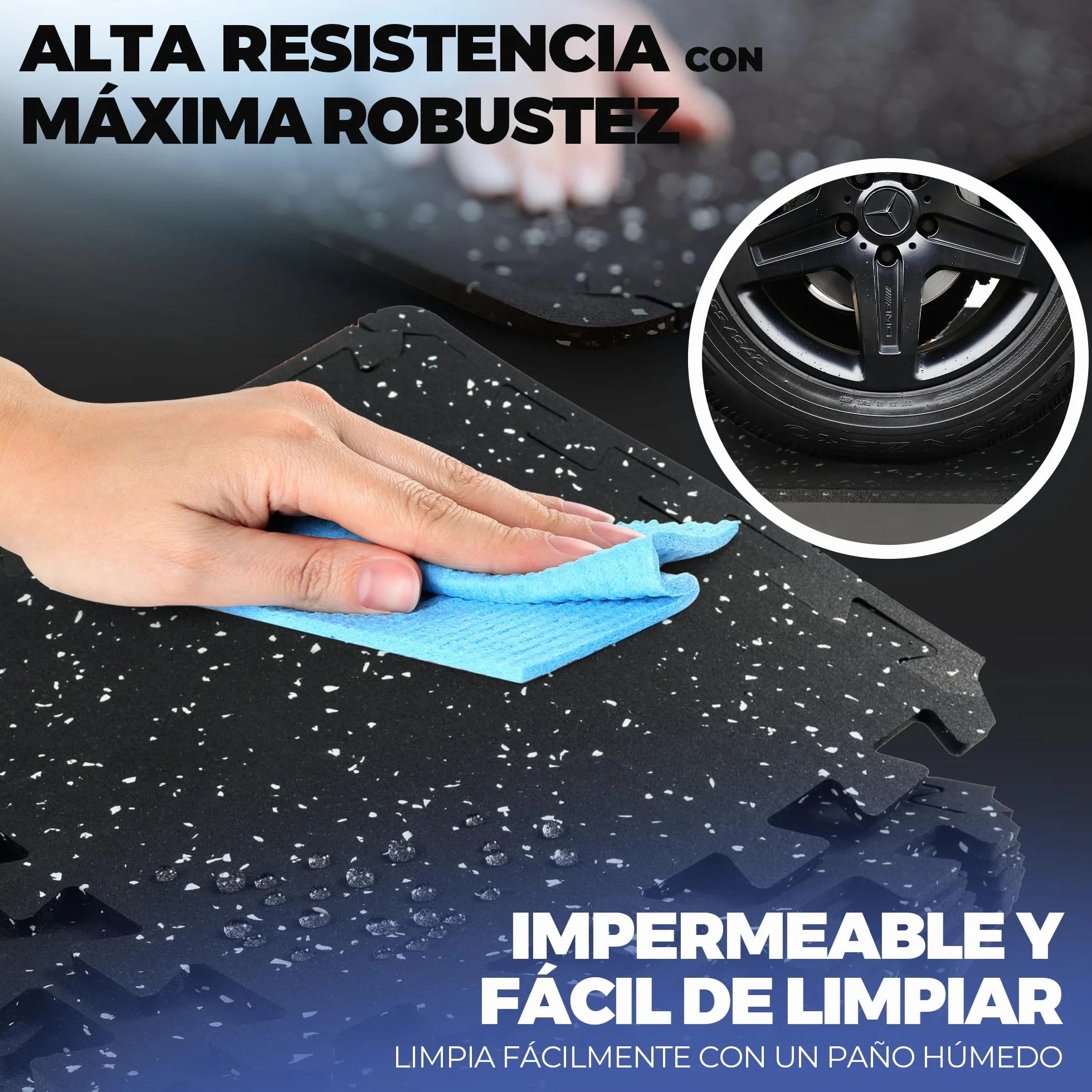 bemaxx Esterilla Fitness Suelo Gimnasio Caucho – Set de 9 Alfombras Puzzle Protector Suelo de Goma