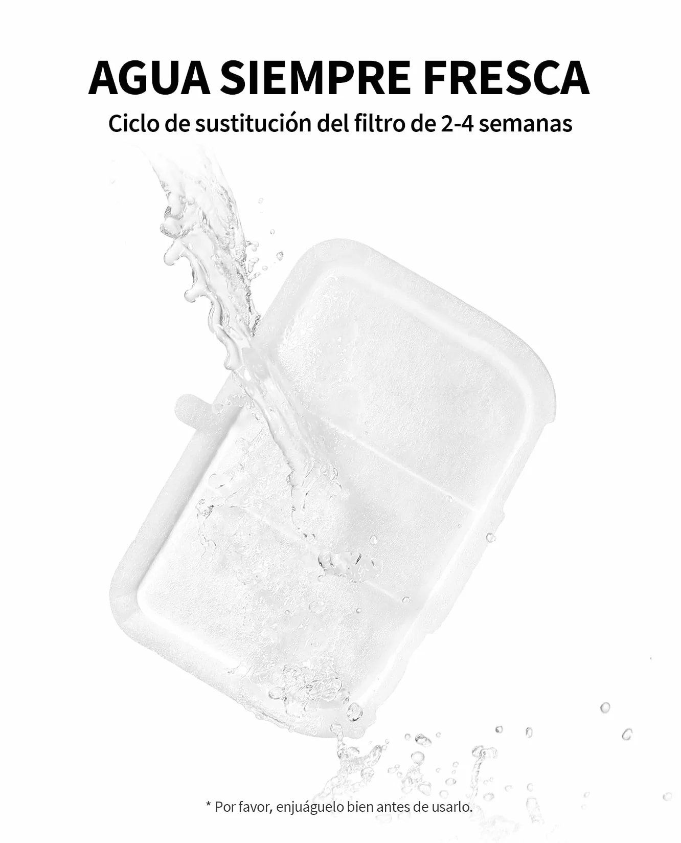 PETKIT Filtro para Fuente de Gatos, 5 Piezas, para la Fuente para Gatos Sin Cable EVERSWEET MAX, Carbón Activo, Filtración de Alta Eficacia