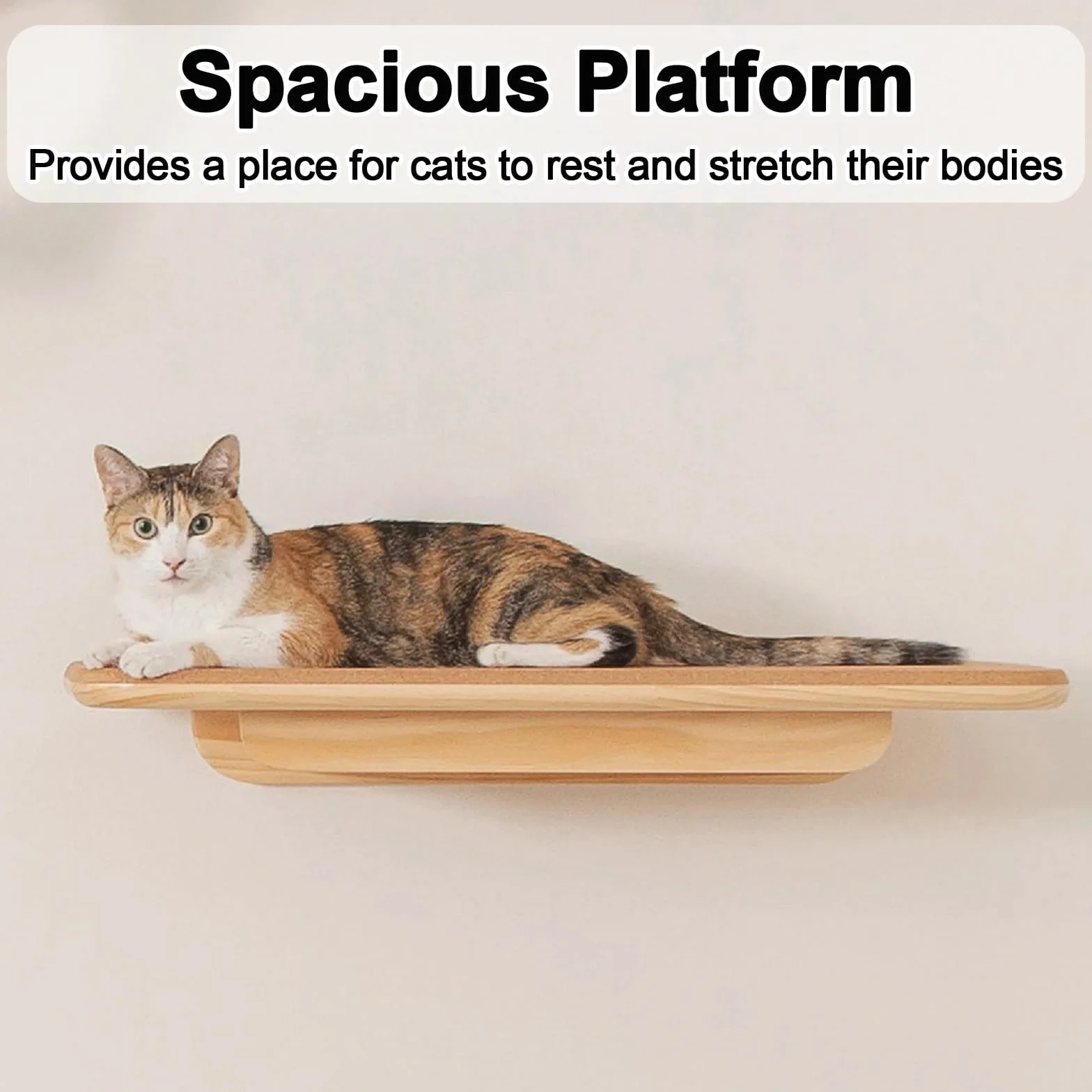 Estantes de Pared para Gatos, Percha de Pared de Madera de Pino de 65 cm, con Capacidad de Peso de 20 Kg para Dormir Y Jugar
