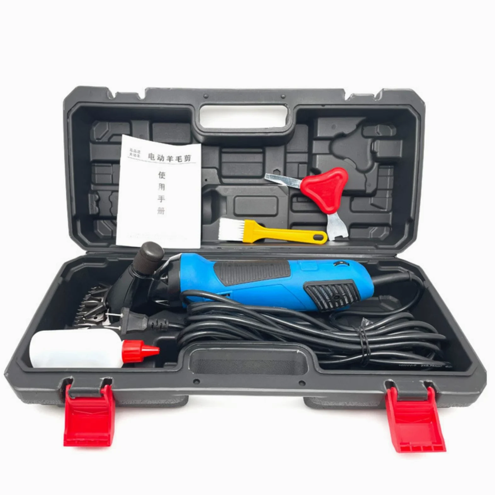 Máquina cortadora de lana eléctrica, 9 cuchillas de dientes rectos, cortadora de 6 velocidades para ganado, tijeras para ovejas y herramienta de aseo de cabras para afeitarse la piel en la granja