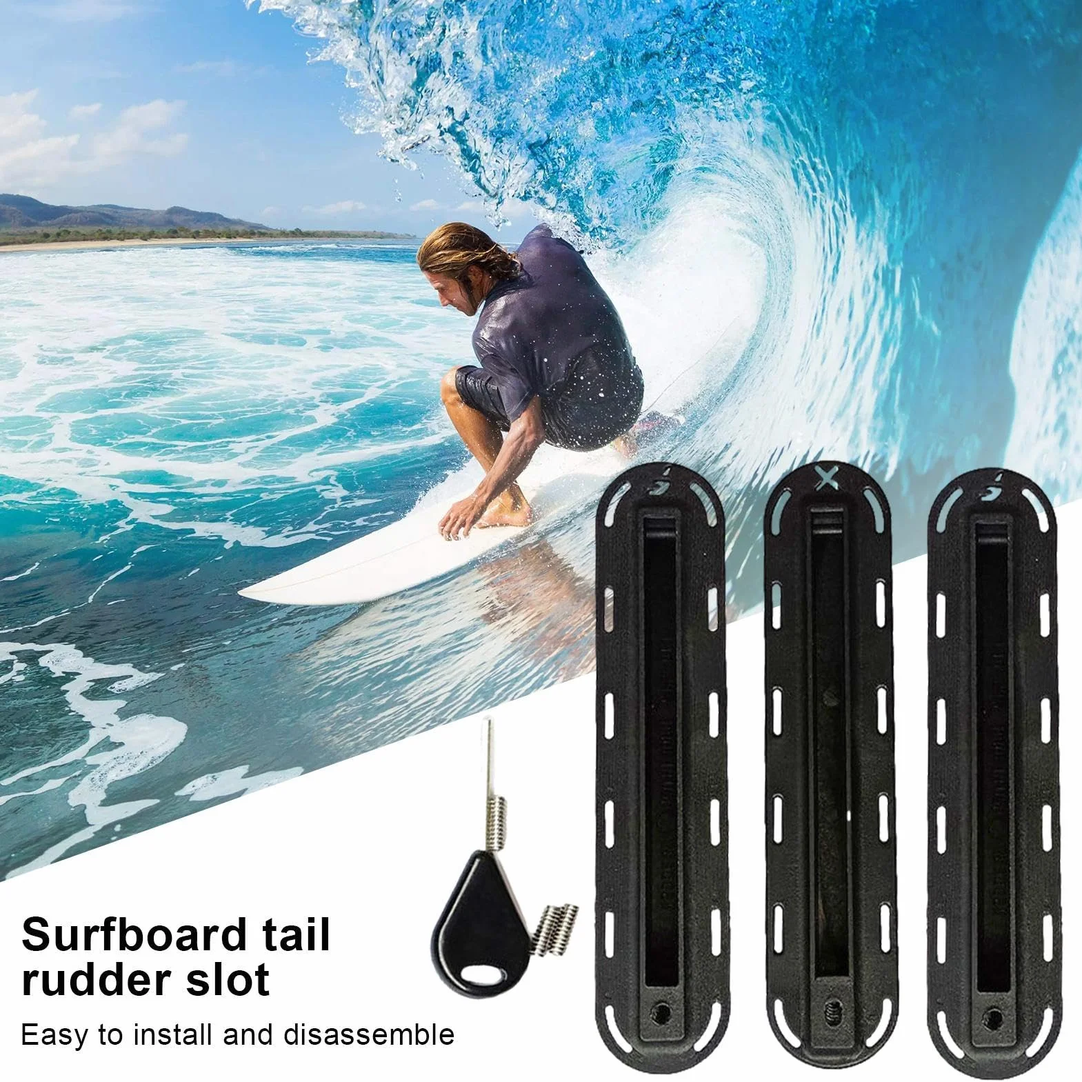 Lightwegh Longboard Finbox Juego de aletas para tabla de surf