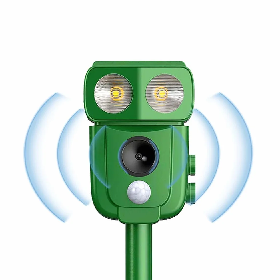 Repelente de Gatos, ahuyentador de pájaros, disuasión Solar ultrasónico, Parada de Animales, Gatos, Ratas, Perros, pájaros, Zorros y Otros, Repelente al Aire Libre para Animales con LED Intermitentes