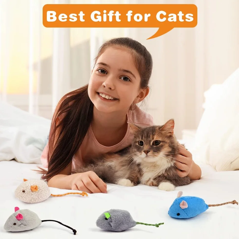 Catnip Mouse Toys, 24PCS Juguetes de Hierba Gatera para Gatos, Mini Juguete de Peluche para Masticar Hierba Gatera, Juguete para Patear, Jugar e Interactuar en Interiores (Multicolor)