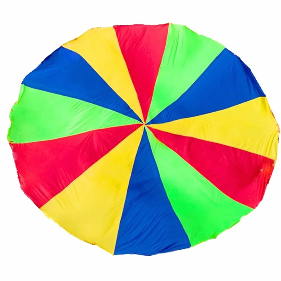 Juego de Paracaídas para Niños de 3 Metros, Tela de Iris, Tapete de Fiesta Colorido con Asas