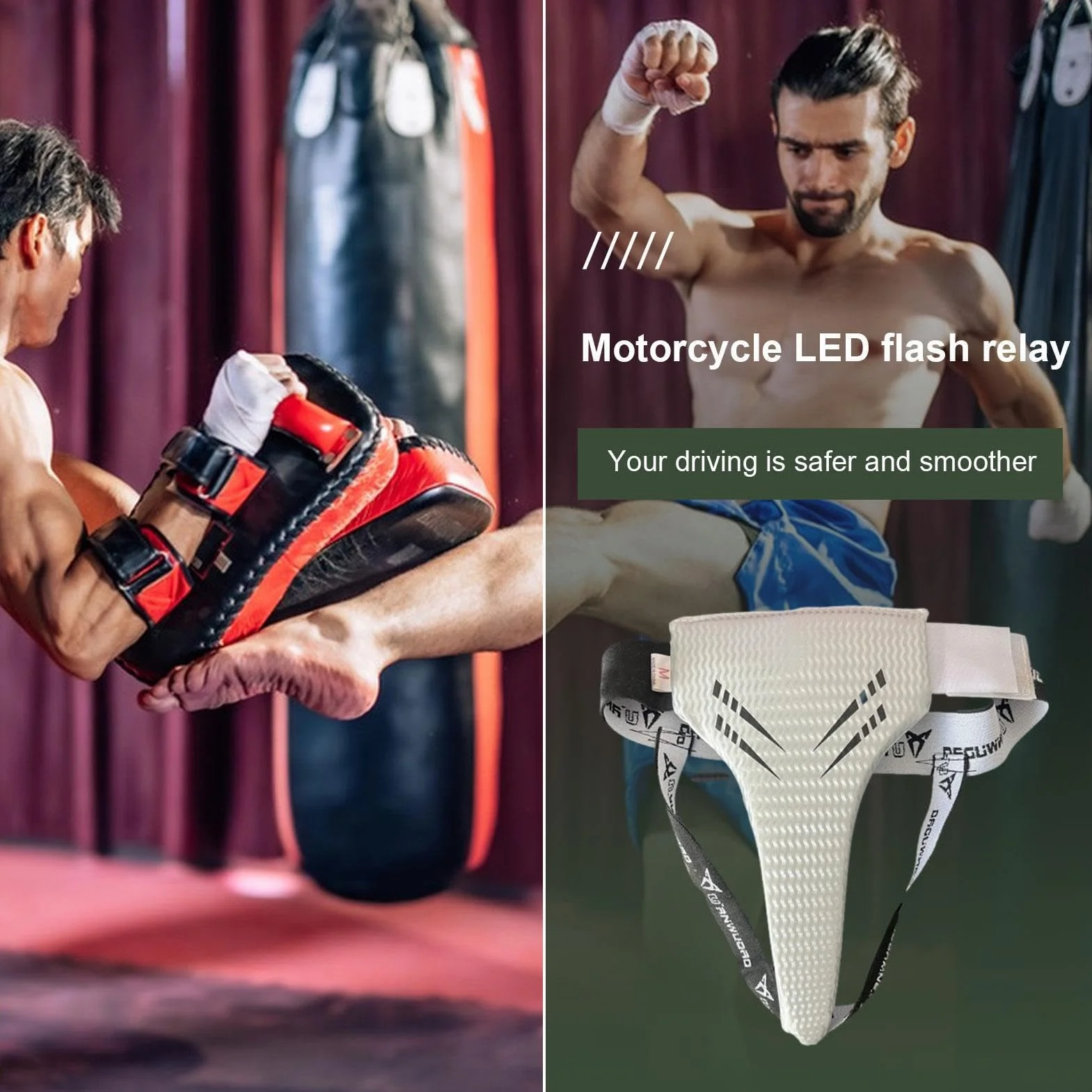 Suspensorio Abdo Protector Inguinal para Boxeo Karate Taekwondo Kickboxing