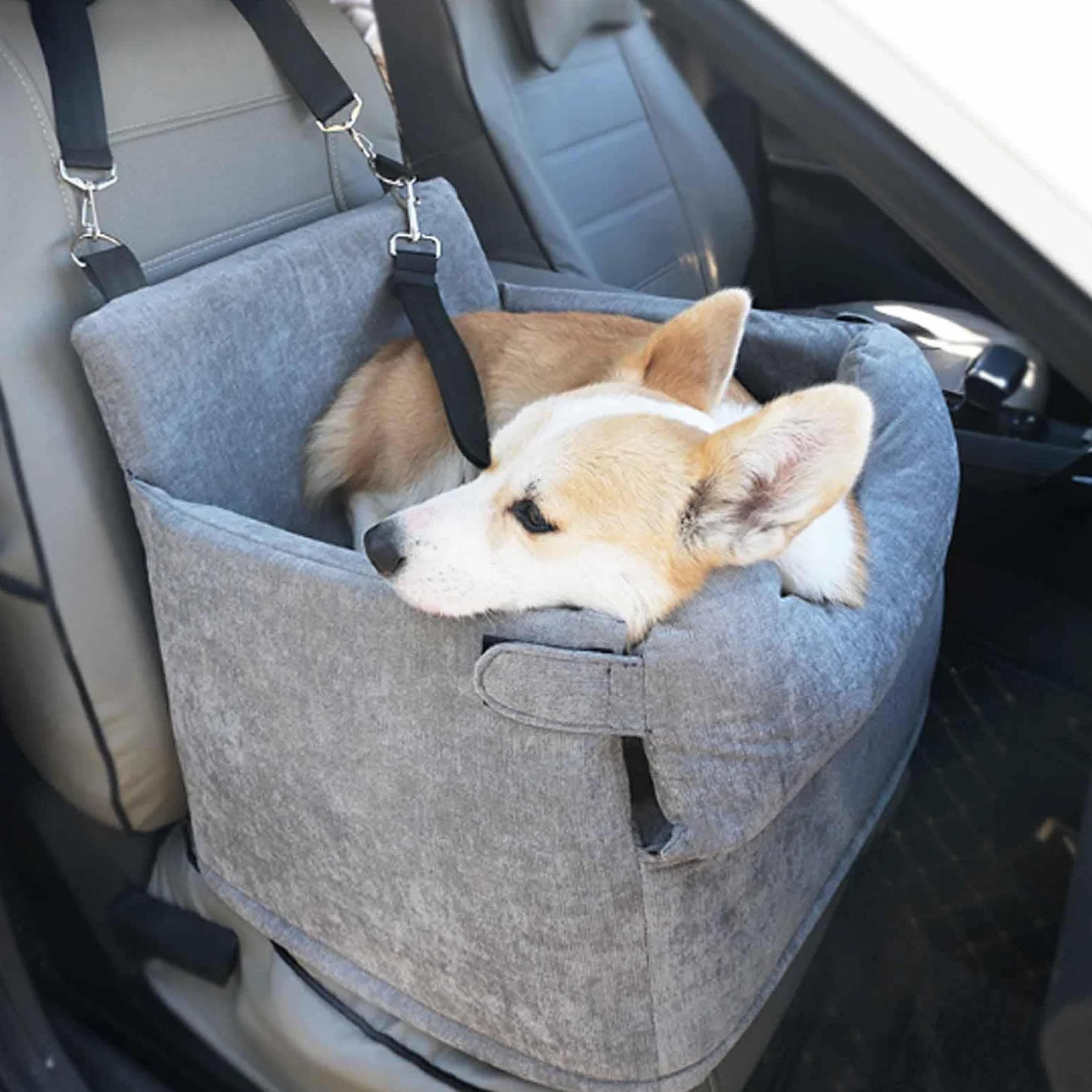 Asiento De Coche para Perros Pequeños, Asiento Elevador De Coche para Perros Y Gatos, Asiento Elevador para Perros con Cinturón De Seguridad, Se Puede Desmontar Y Limpiar Fácilmente