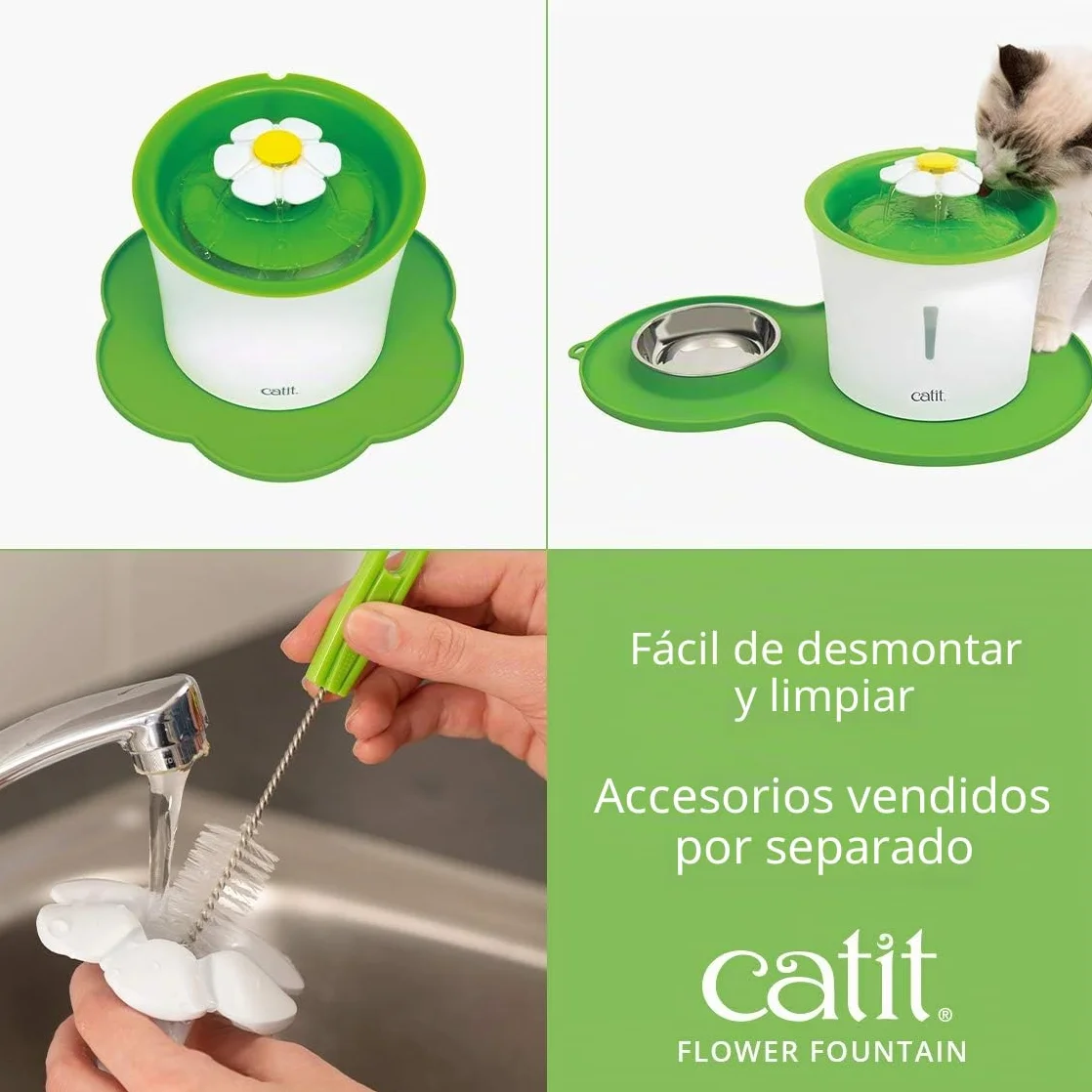 Catit 43742W Bebedero Fuente Flor 3, 3 L