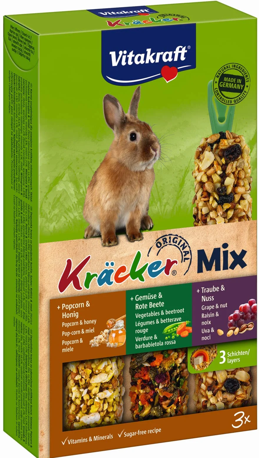 Vita Fuerza Kräcker Trio Mix 3 conejos enanos, 3 unidades