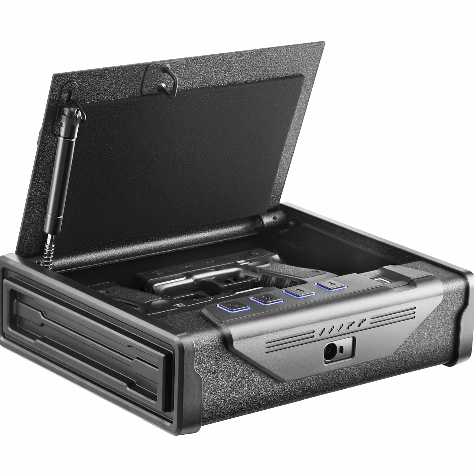 VEVOR Caja Fuerte Biométrica para Pistola de Acero 2 Pistolas 26x18x5 cm