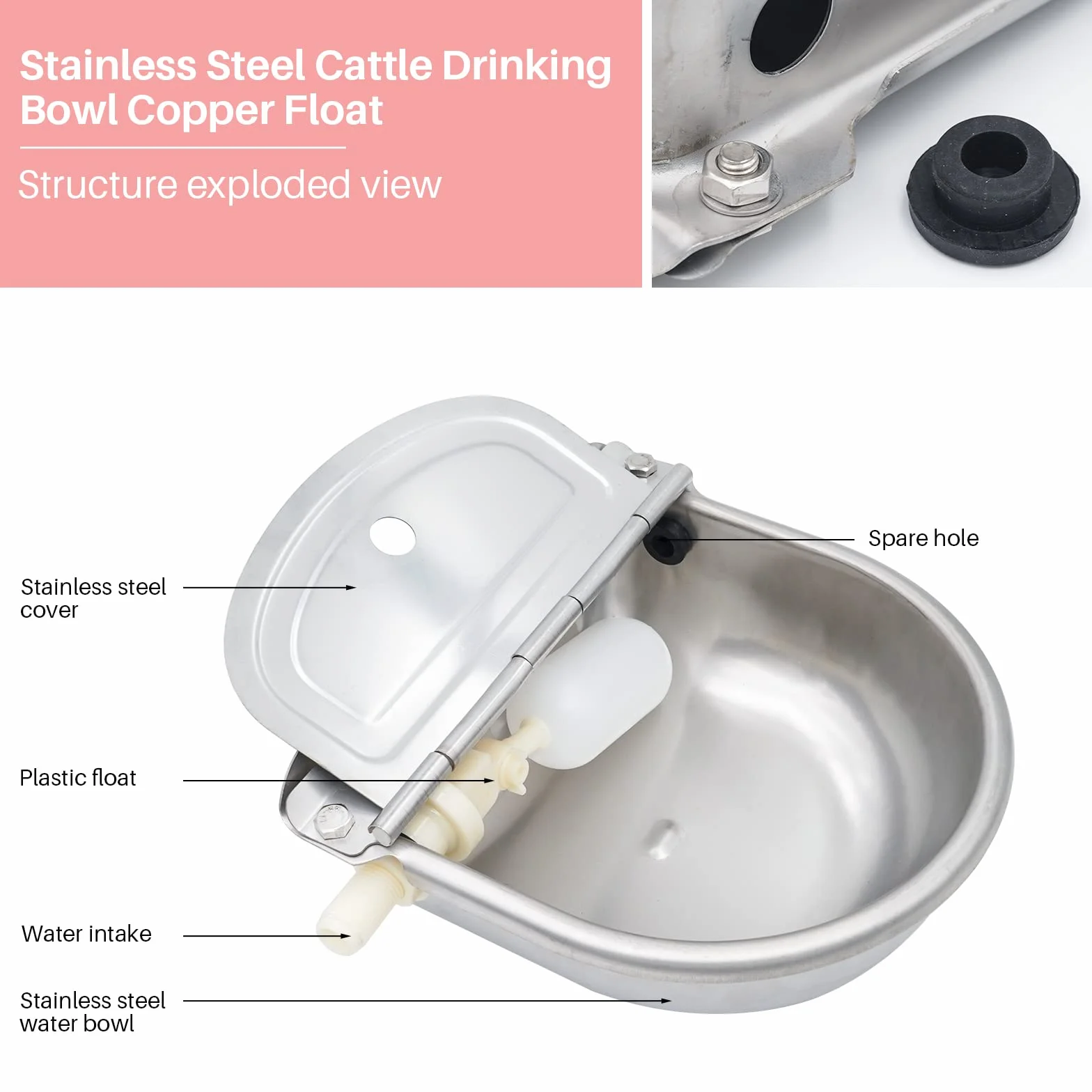 Bebederos AutomáTicos Flotantes de Acero Inoxidable para Ganado, Caballos, Cabras y Perros - Herramientas para Mascotas