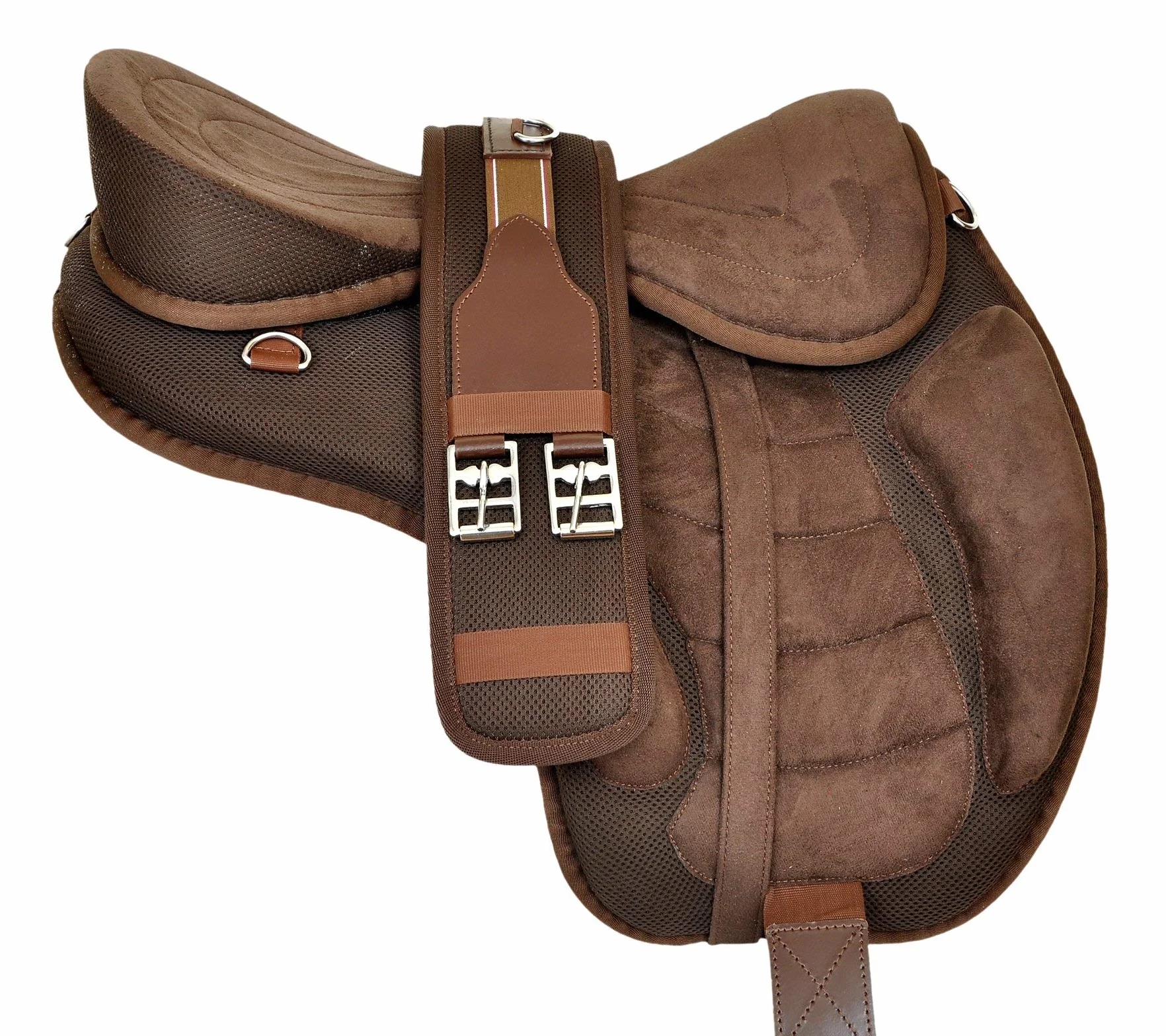 EU Equestrian Universe Treeless FREEMAX - Sillines de caballo sintéticos ingleses, consigue un contorno a juego, correas de cuero