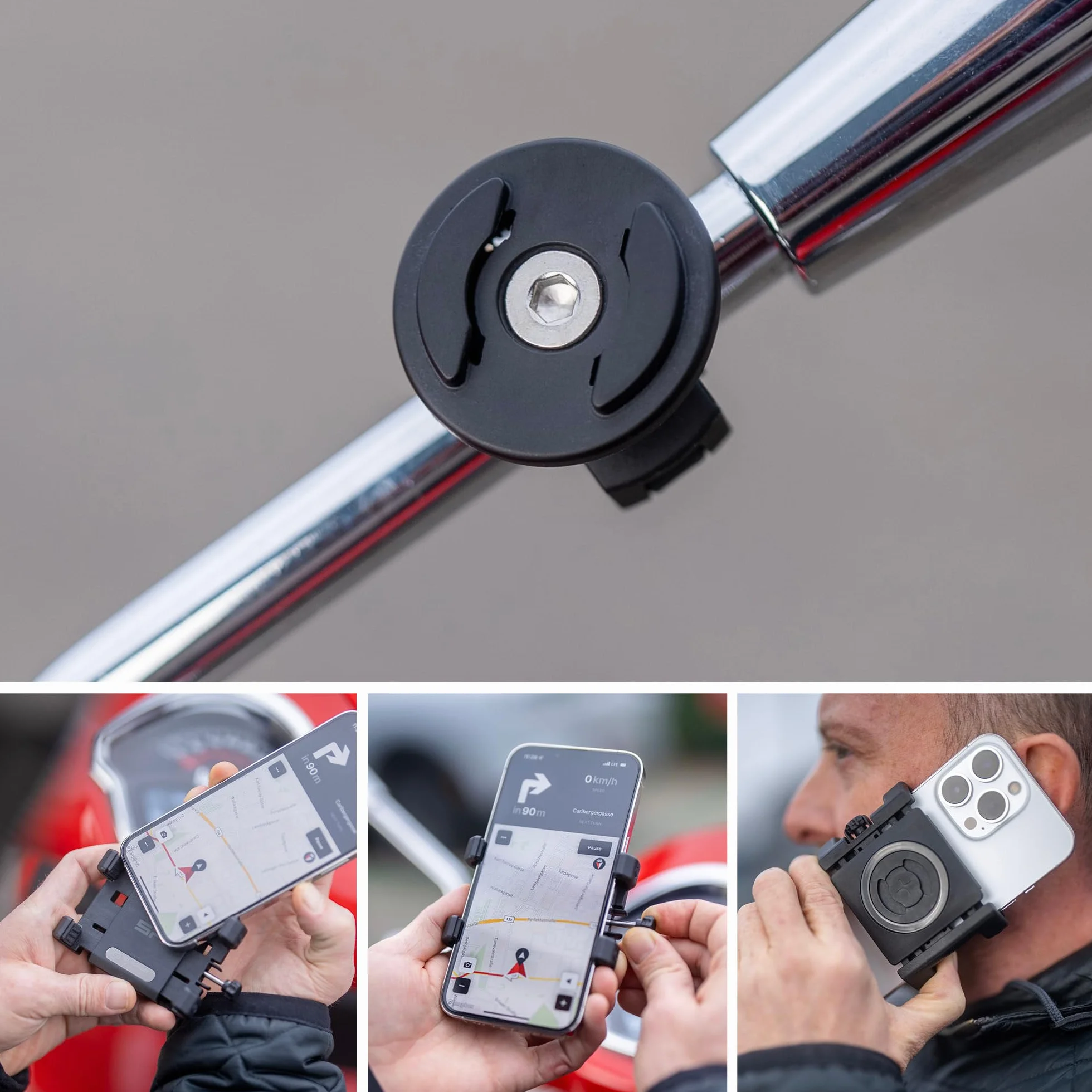 SP Connect SPC+ Abrazadera Universal Paquete Motor Scooter