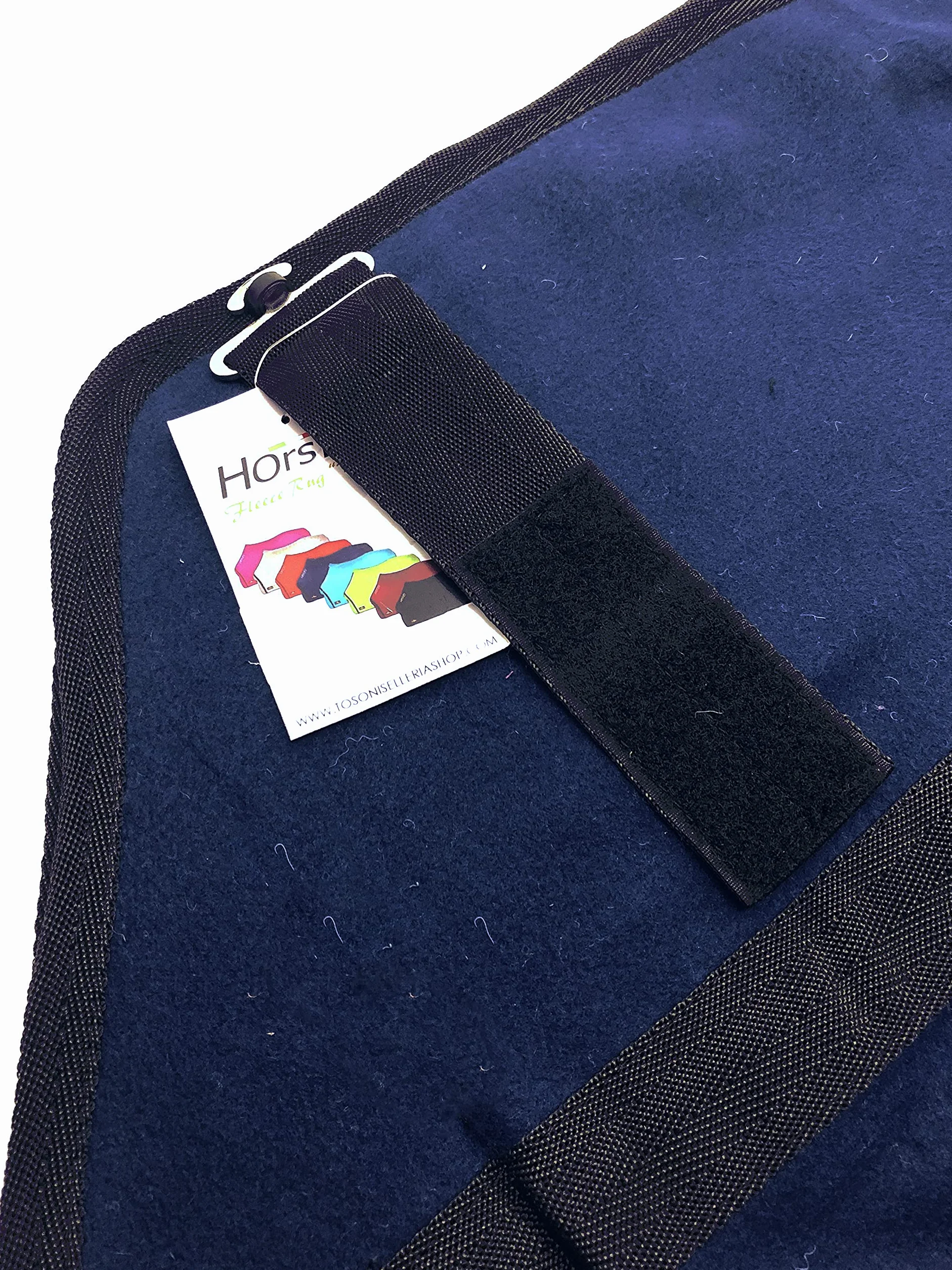 Horses, Manta Polar Para Caballos, Modelo Basic, Suave y Confortable, Ideal Para Transporte y Después del Trabajo (Azul- 162 cm)