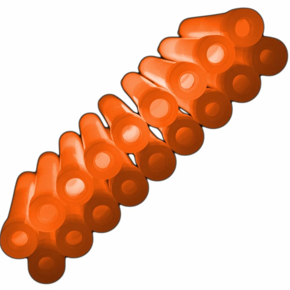 Paquete 25 varillas brillantes 6 pulgadas envueltas individualmente con cordones naranja