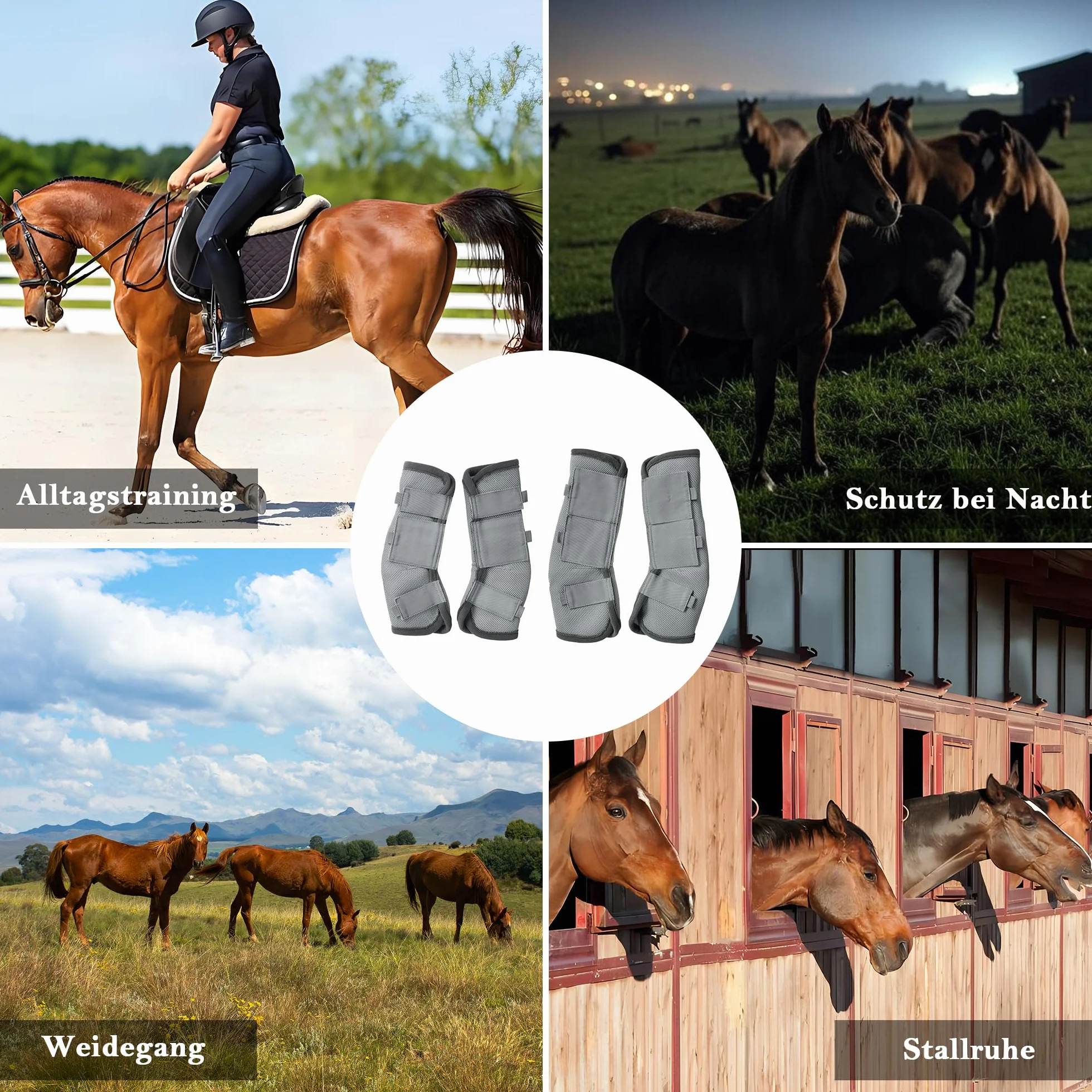 Protectores Caballo, Bota de Caballo Transpirable, con Funciones de protección y Soporte, Protección contra los Rayos UV