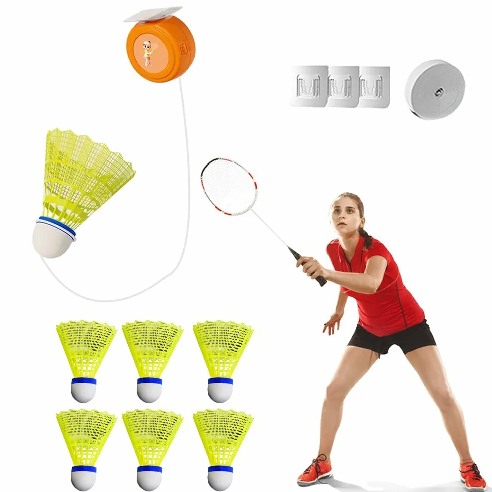 Entrenador de rebote de bádminton portátil para un solo jugador