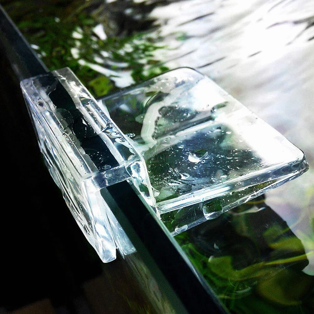 4 soportes de plástico transparente para acuario, cubierta de cristal, accesorios para acuario