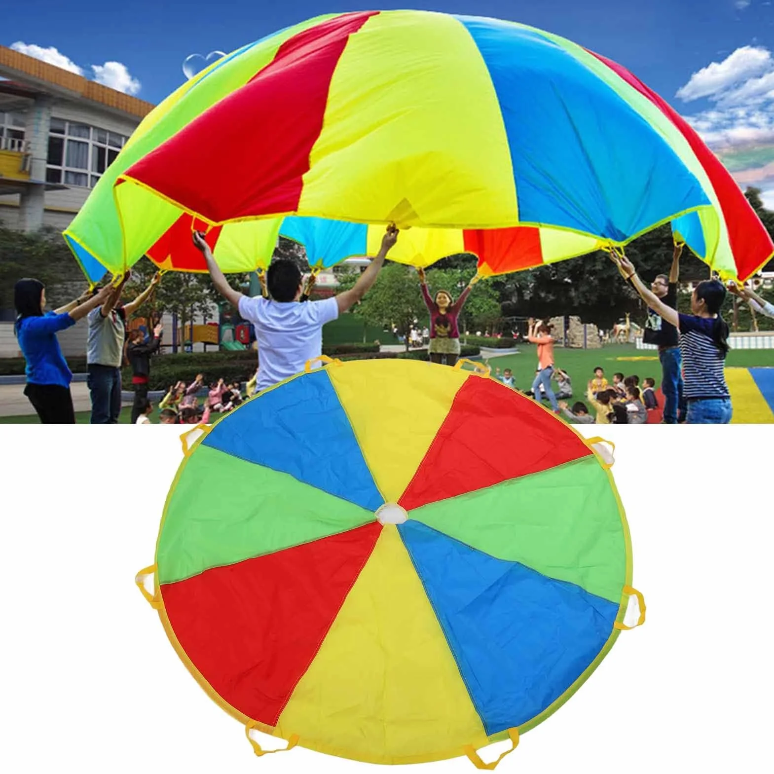 Play Parachute 1.8M Rainbow Game Parachute Outdoor Umbrella Toy