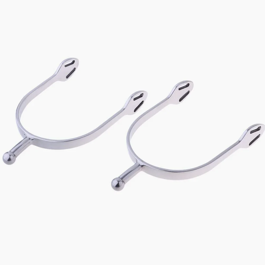 Espuelas ecuestres de acero inoxidable para hombres y mujeres, equitación occidental, 14 x 8 x 2 cm, 1 par