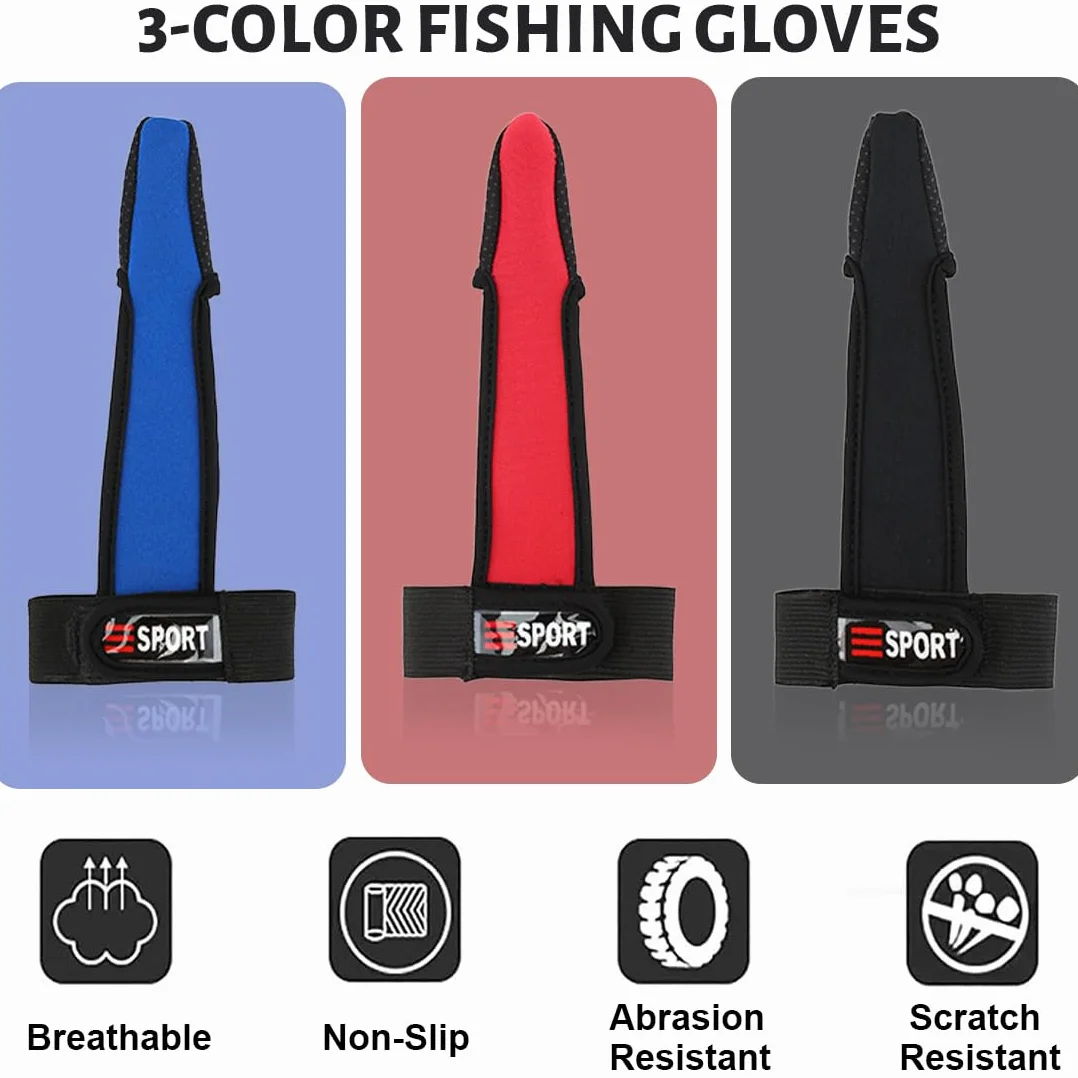 Guantes de Pesca Elásticos Profesionales de Un Dedo Antideslizante - 3 Piezas