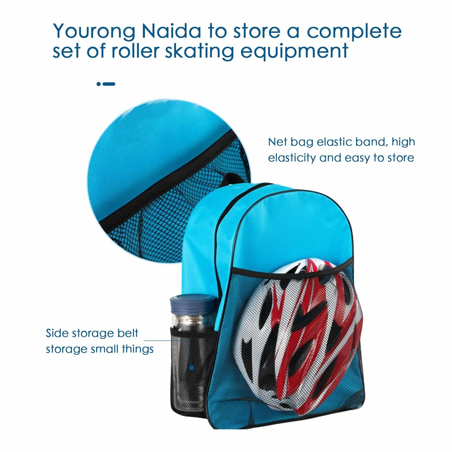 Mochila de almacenamiento para patines de hielo impermeable portátil multifuncional