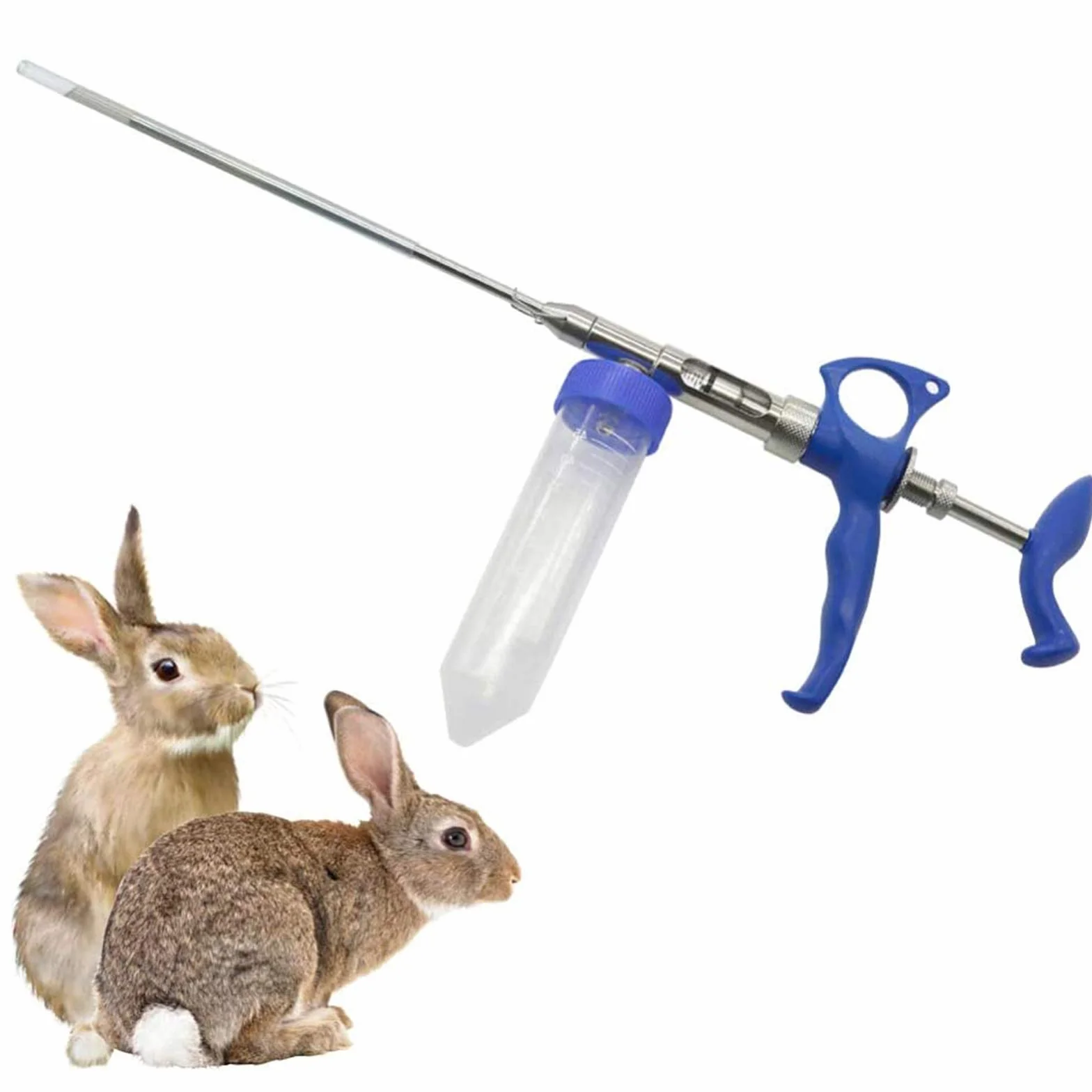 Juego de Pistola de inseminación para Conejos Herramientas de inseminación Artificial Ajustables con recolector de Semen - 2Ml