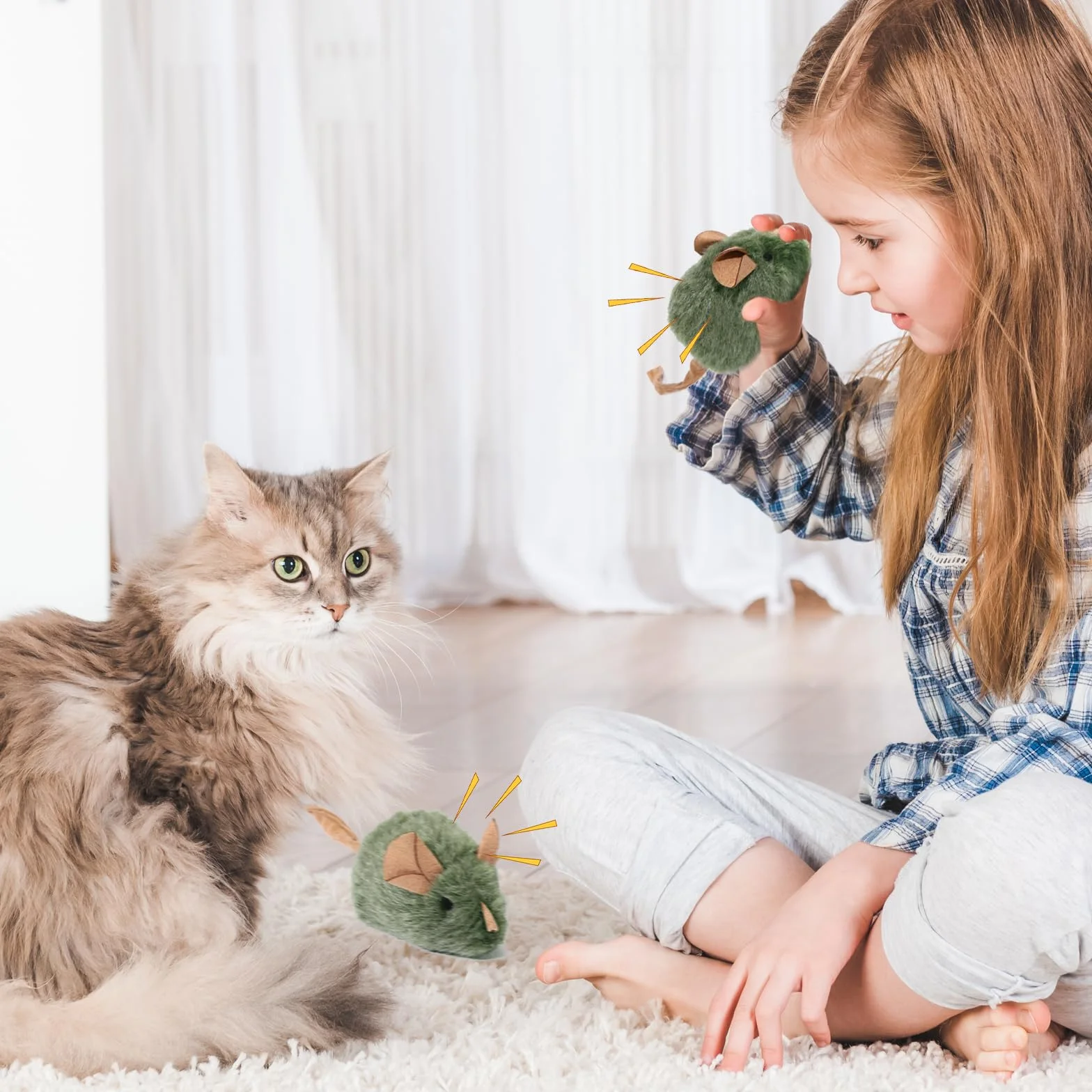 2 piezas gatos juguetes gatitos juguetes interactivos para gatos, ratón eléctrico para gatos, juguete de felpa, ratón, juguete de gatito, juguete para gatos, juguete para gatos, ratón eléctrico de