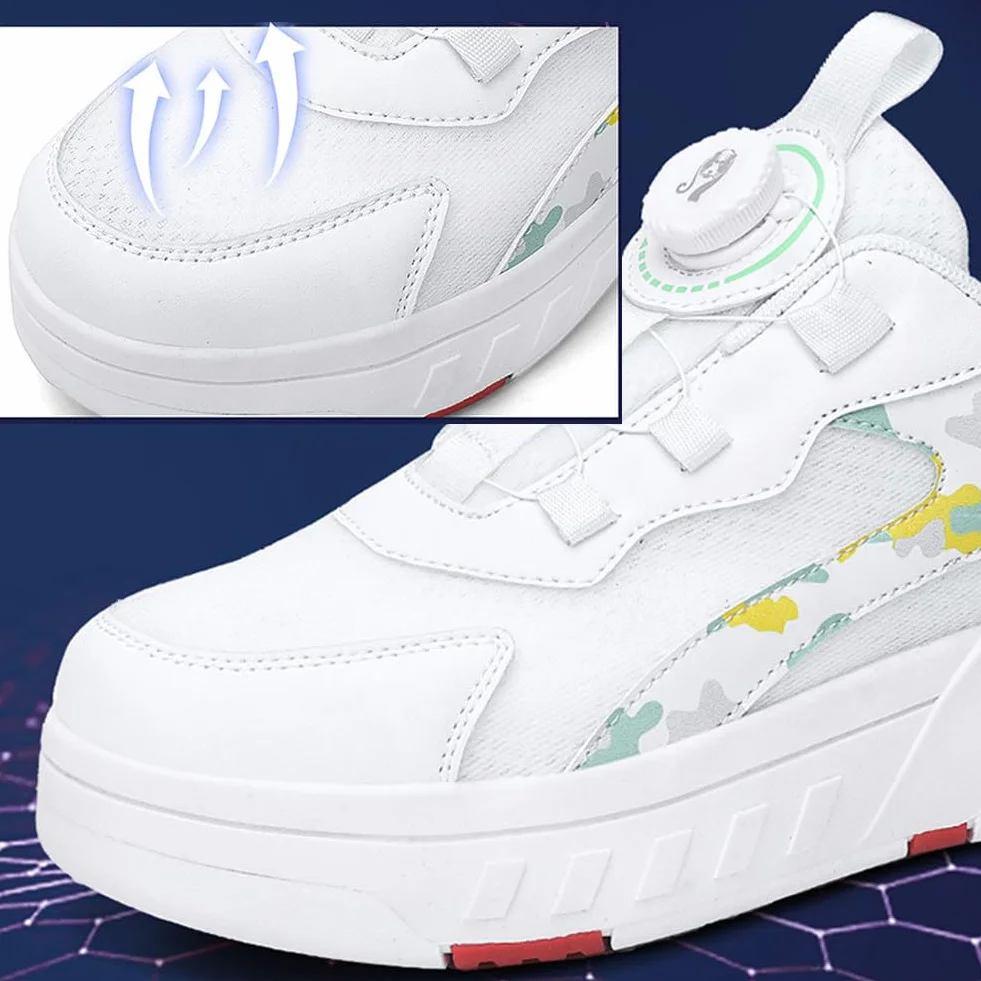 ENEN Zapatos con Ruedas Zapatillas con 4 Ruedas para Niños y Niña Exterior Patinaje Multifuncionales